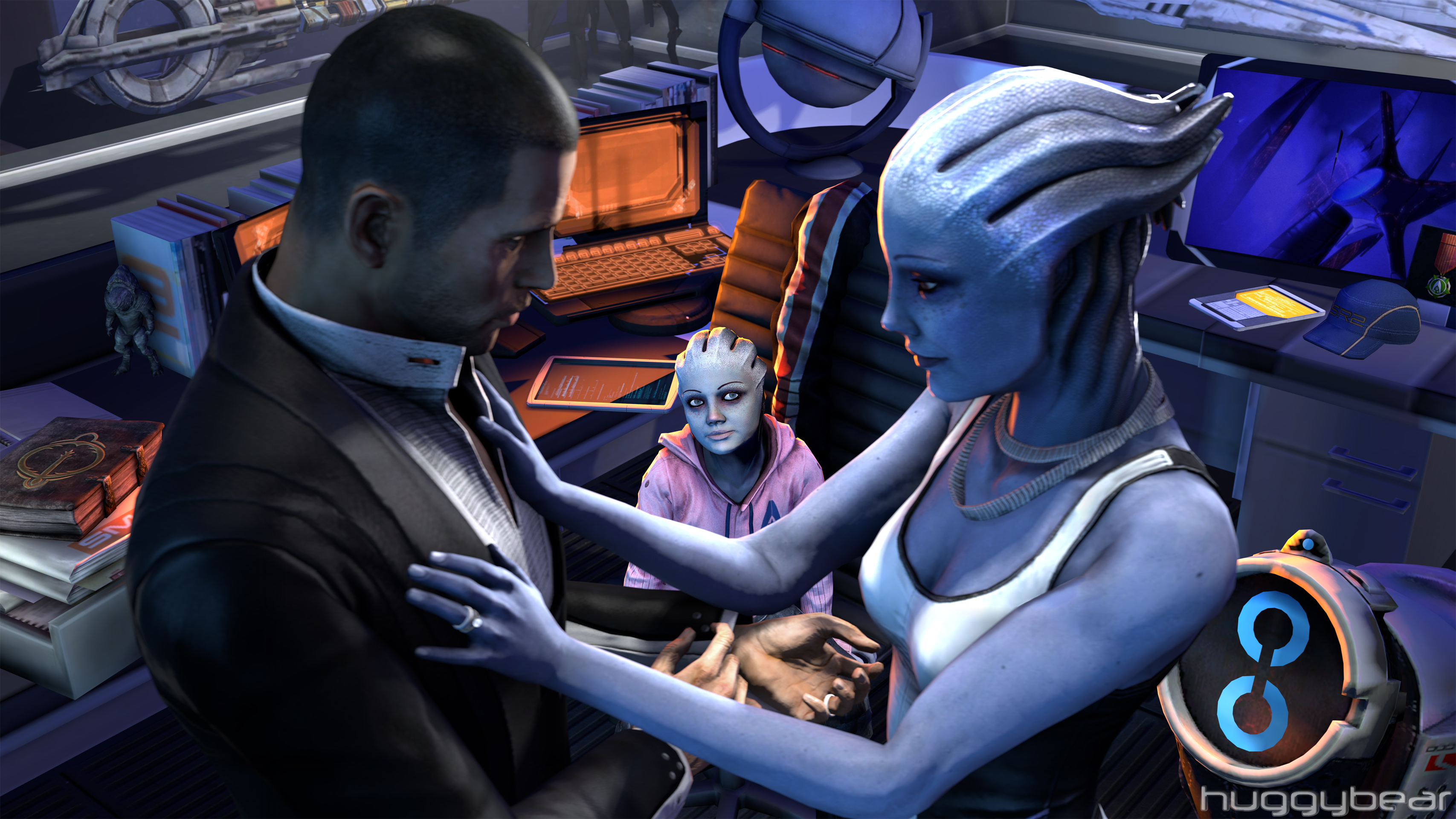 Download mobile wallpaper Mass Effect, Video Game, Commander Shepard, Liara T'soni for free.