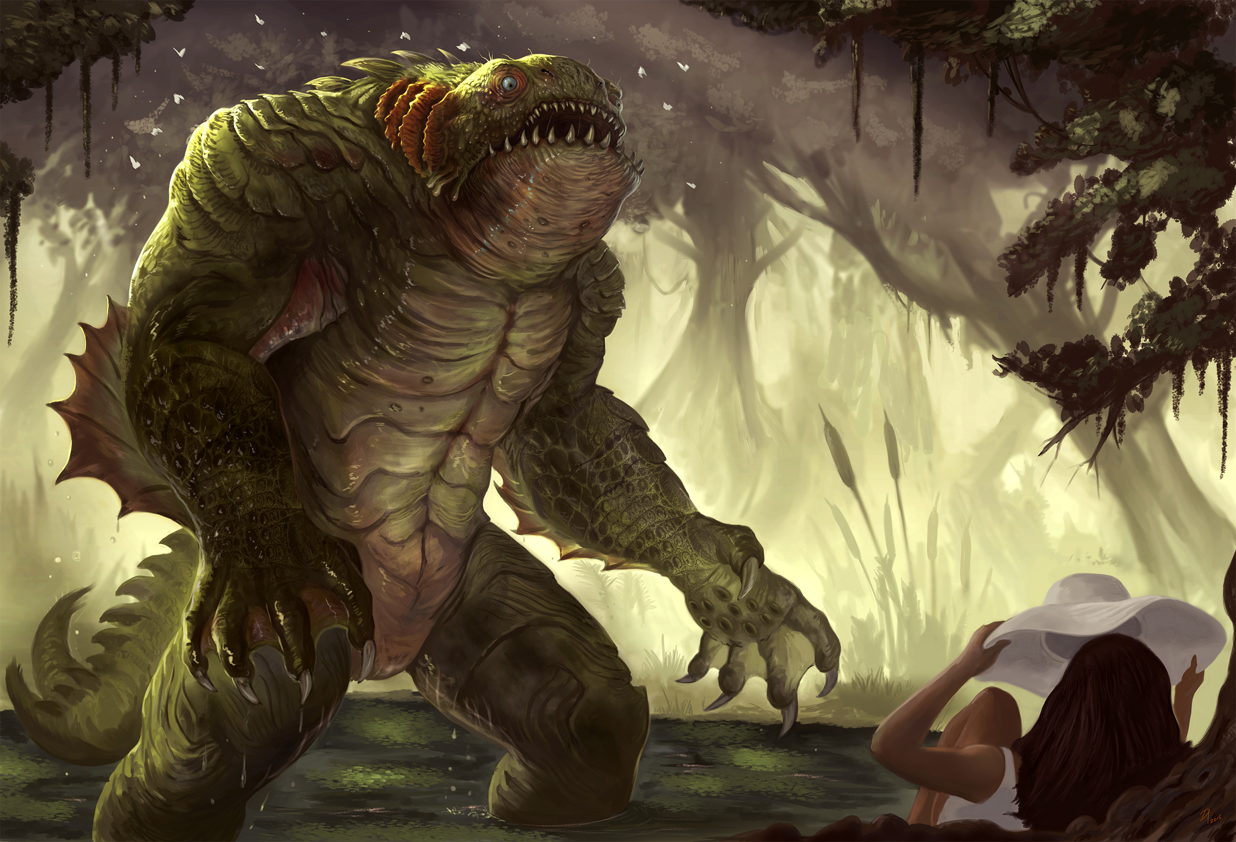 Download mobile wallpaper Fantasy, Swamp, Creature for free.