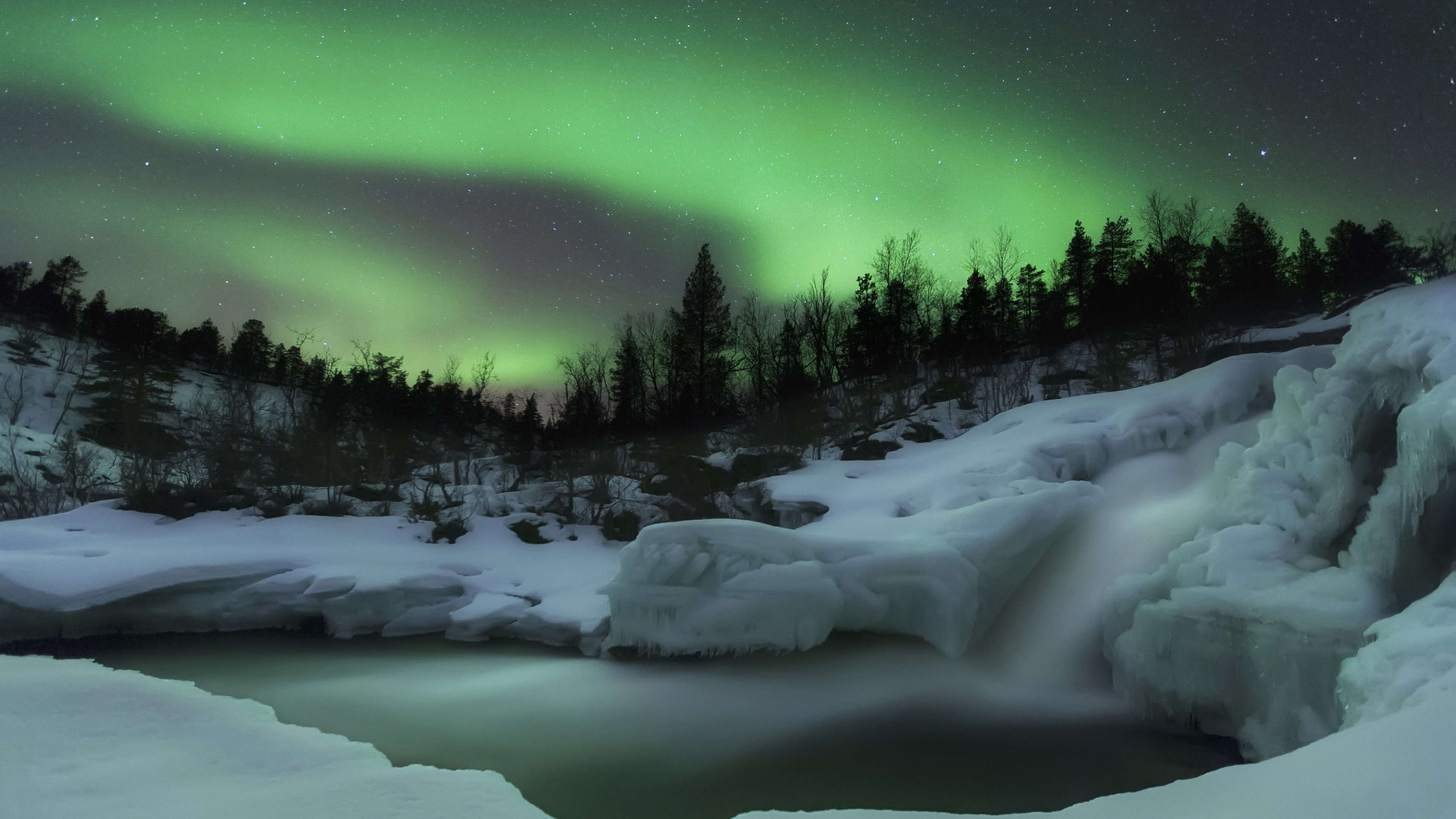 Download mobile wallpaper Snow, Earth, Aurora Borealis for free.