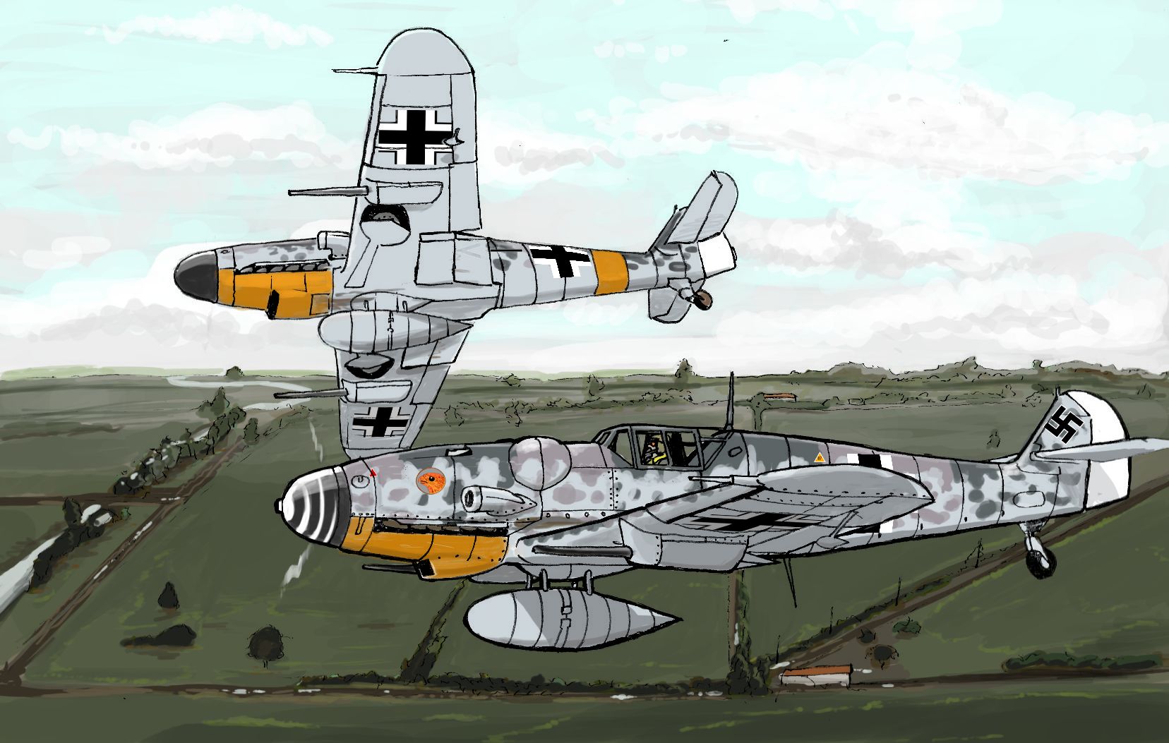 Téléchargez des papiers peints mobile Messerschmitt Bf 109, Avions Militaires, Militaire gratuitement.