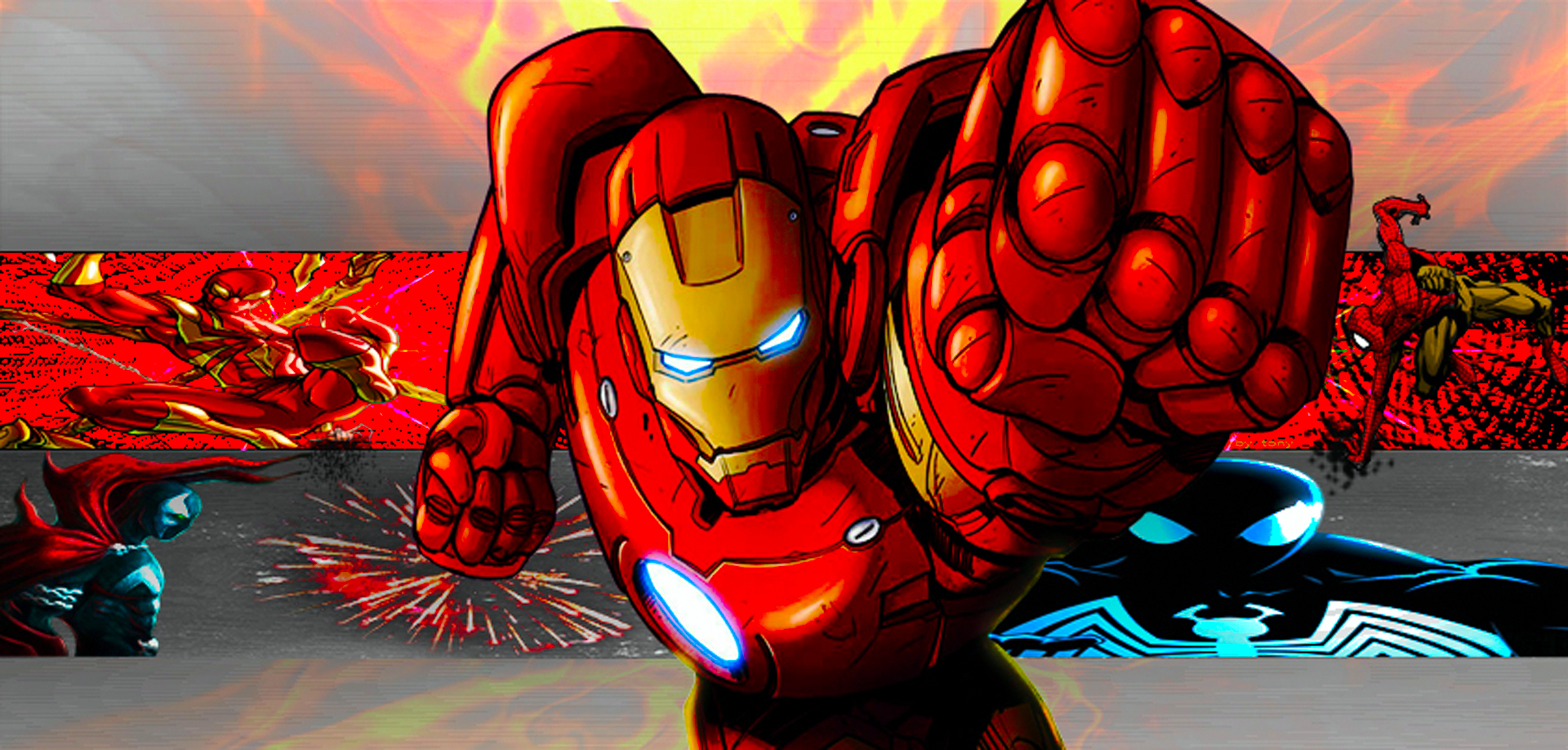 Descarga gratuita de fondo de pantalla para móvil de Hombre Araña, Iron Man, Historietas.