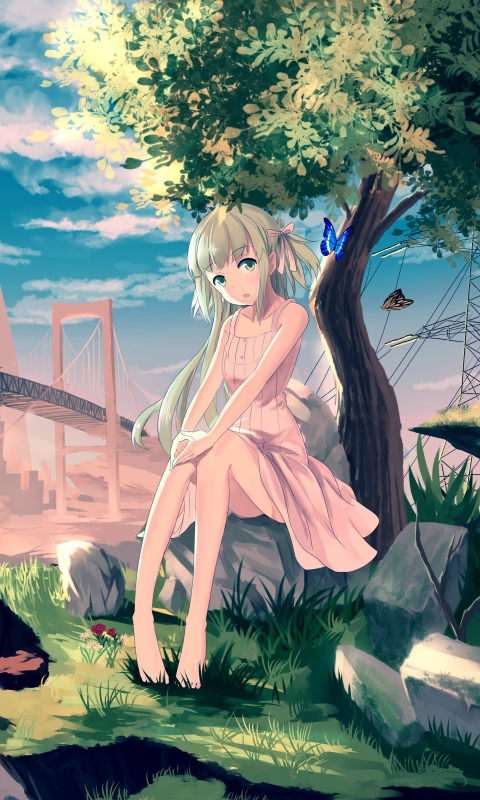 Handy-Wallpaper Landschaft, Brücke, Original, Animes kostenlos herunterladen.