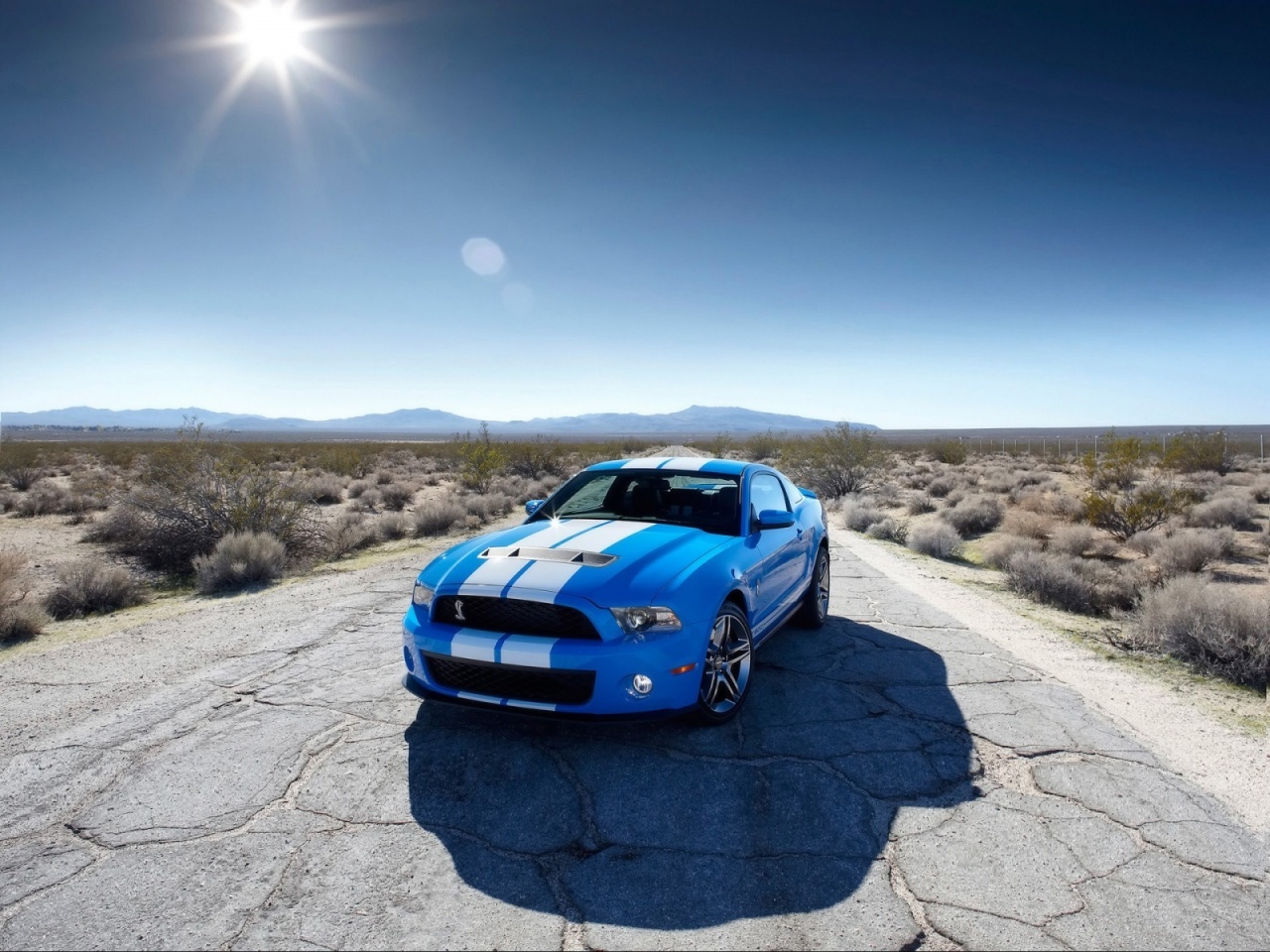 ford, auto, sun, transport, blue HD wallpaper