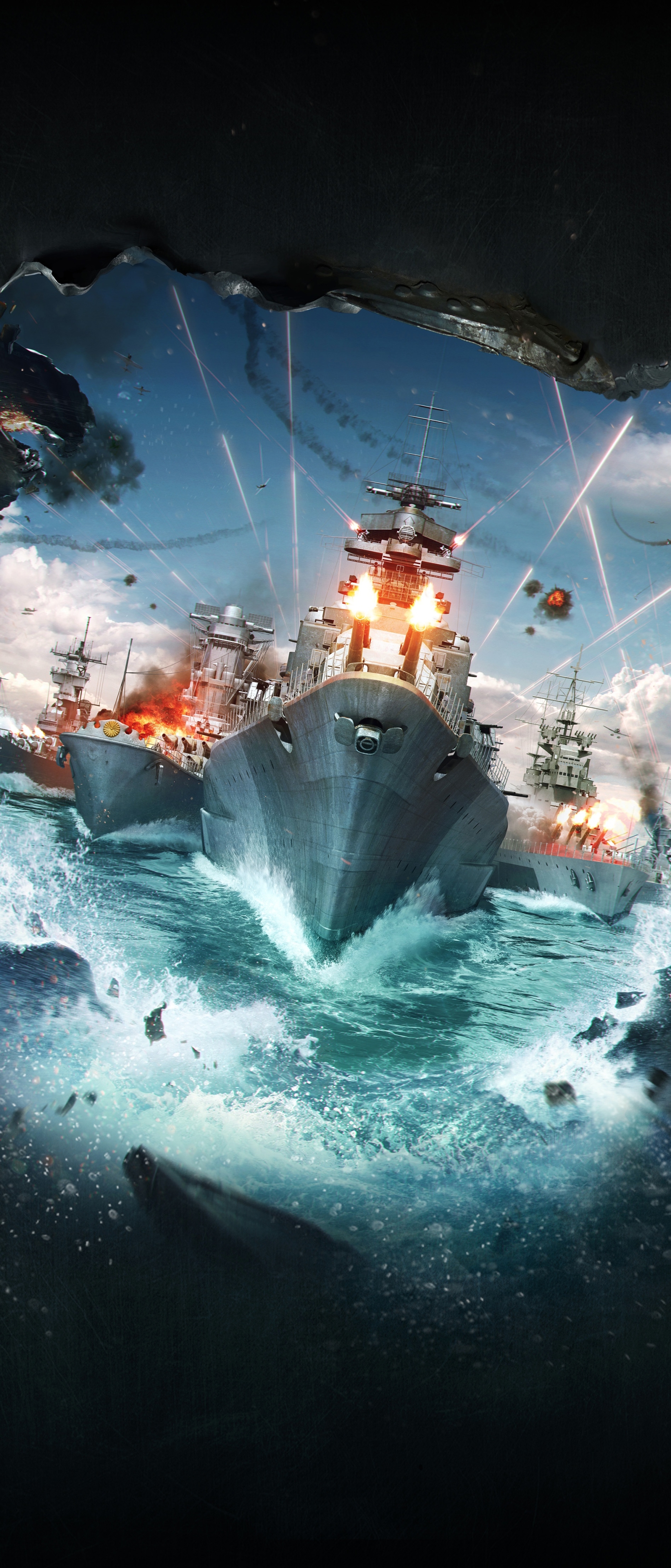 Téléchargez des papiers peints mobile Jeux Vidéo, Navire De Guerre, World Of Warships, Navires De Guerre gratuitement.