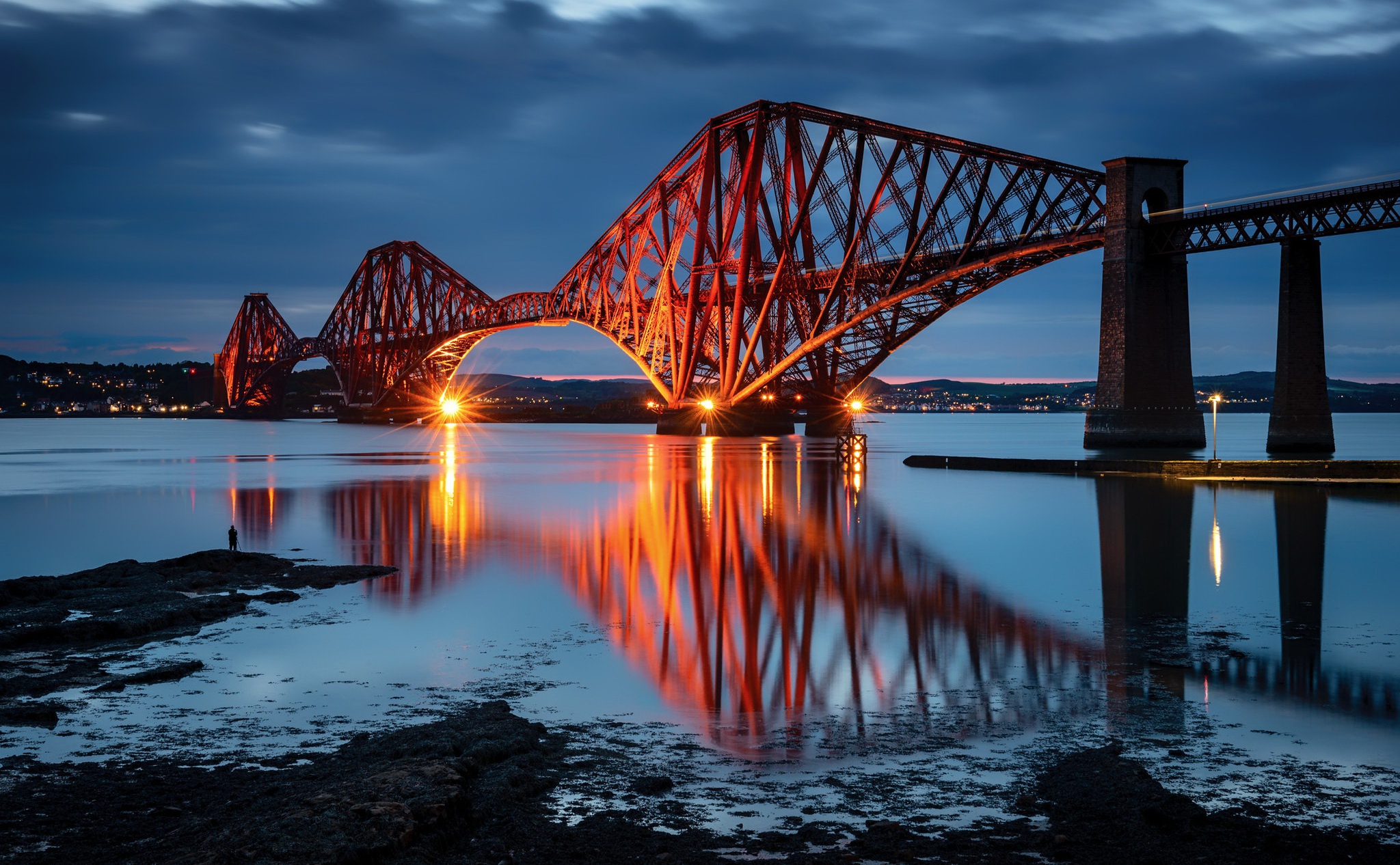 465390 скачать обои шотландия, сделано человеком, форт бридж, мост, эдинбург, отражение, мосты - заставки и картинки бесплатно