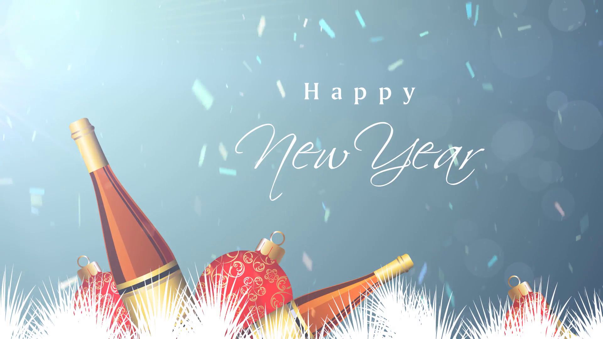 Free download wallpaper New Year, Holiday, Bottle, Bauble, Happy New Year on your PC desktop