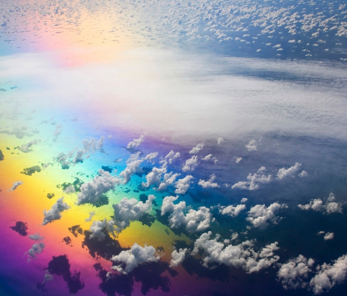 Download mobile wallpaper Sky, Rainbow, Earth, Colors, Colorful, Cloud for free.