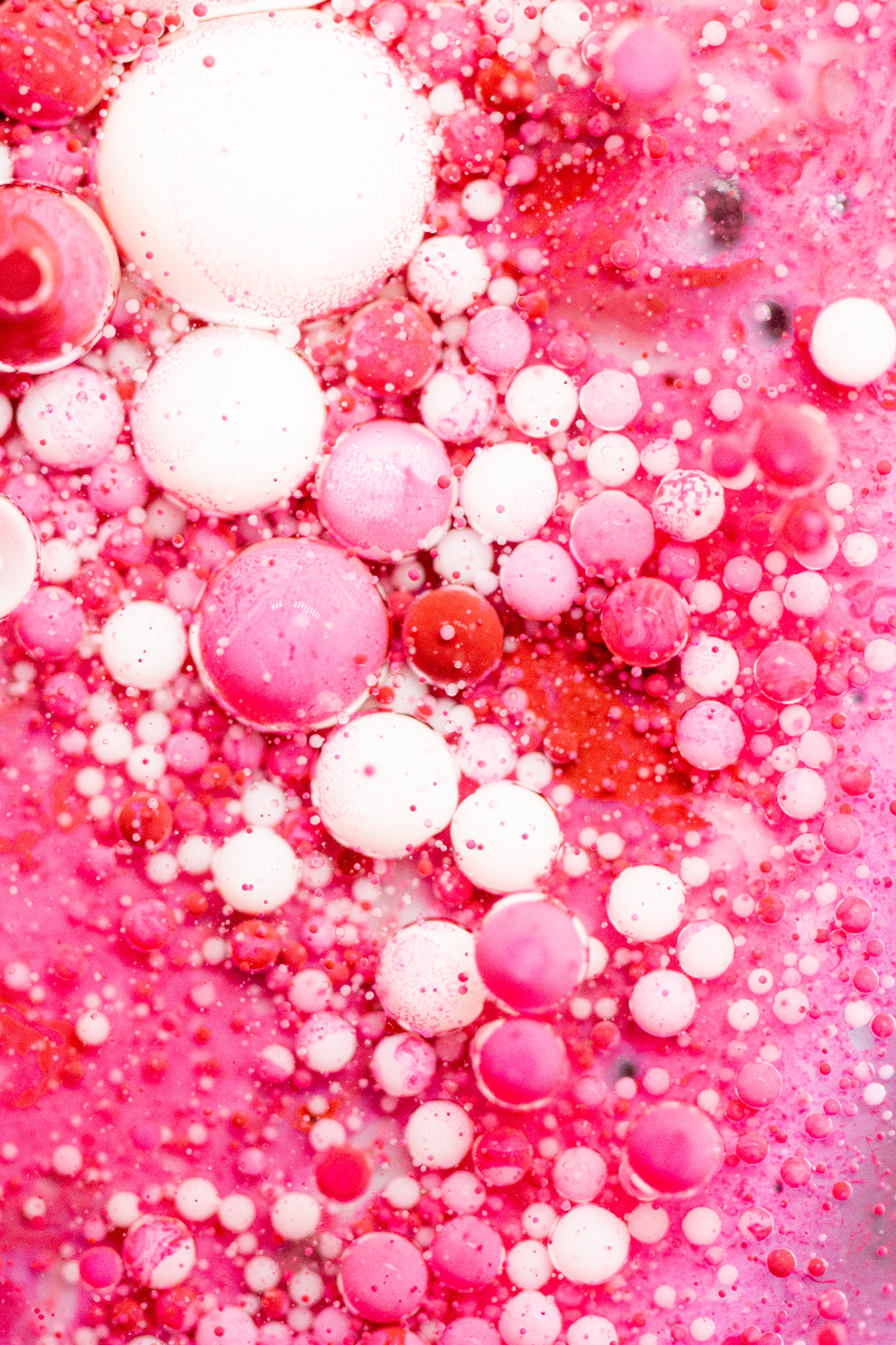 Скачать обои бесплатно Пузыри, Жидкость, Макро, Абстракция, Розовый картинка на рабочий стол ПК