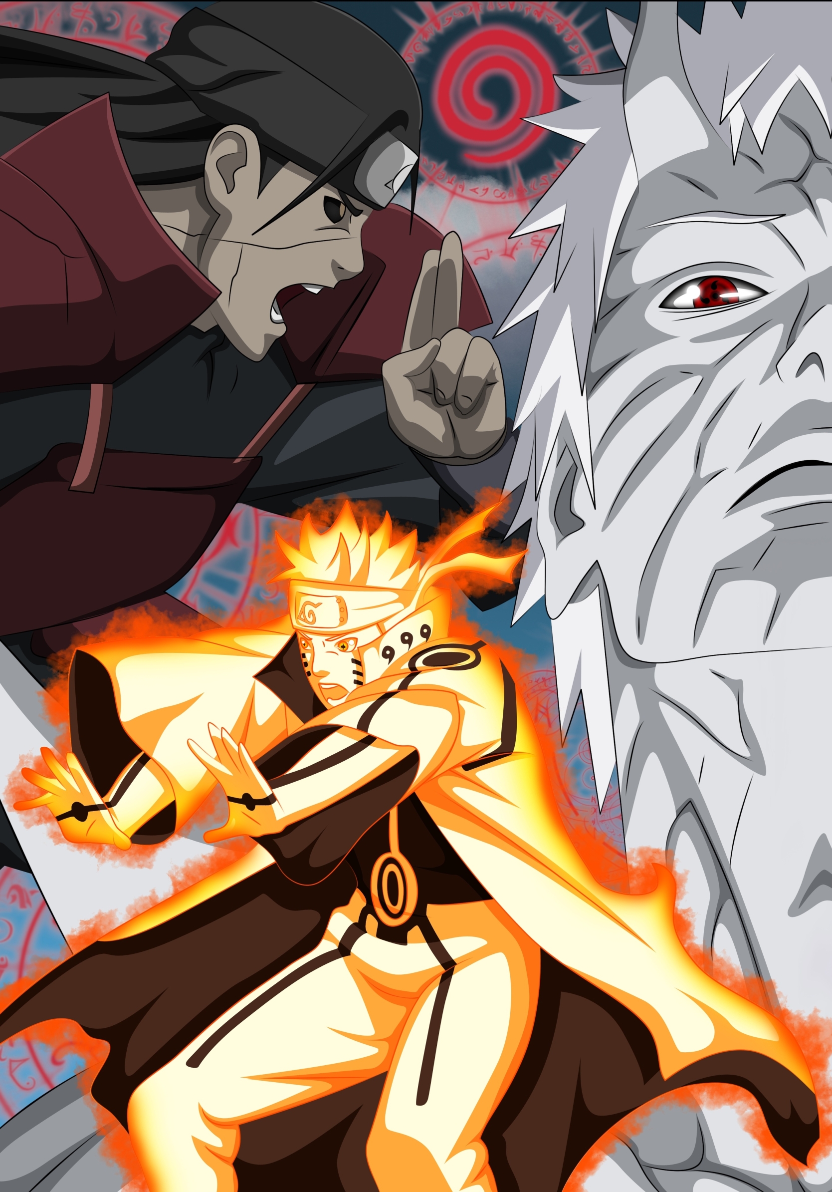 Handy-Wallpaper Naruto, Animes, Naruto Uzumaki, Hashirama Senju, Obito Uchiha kostenlos herunterladen.