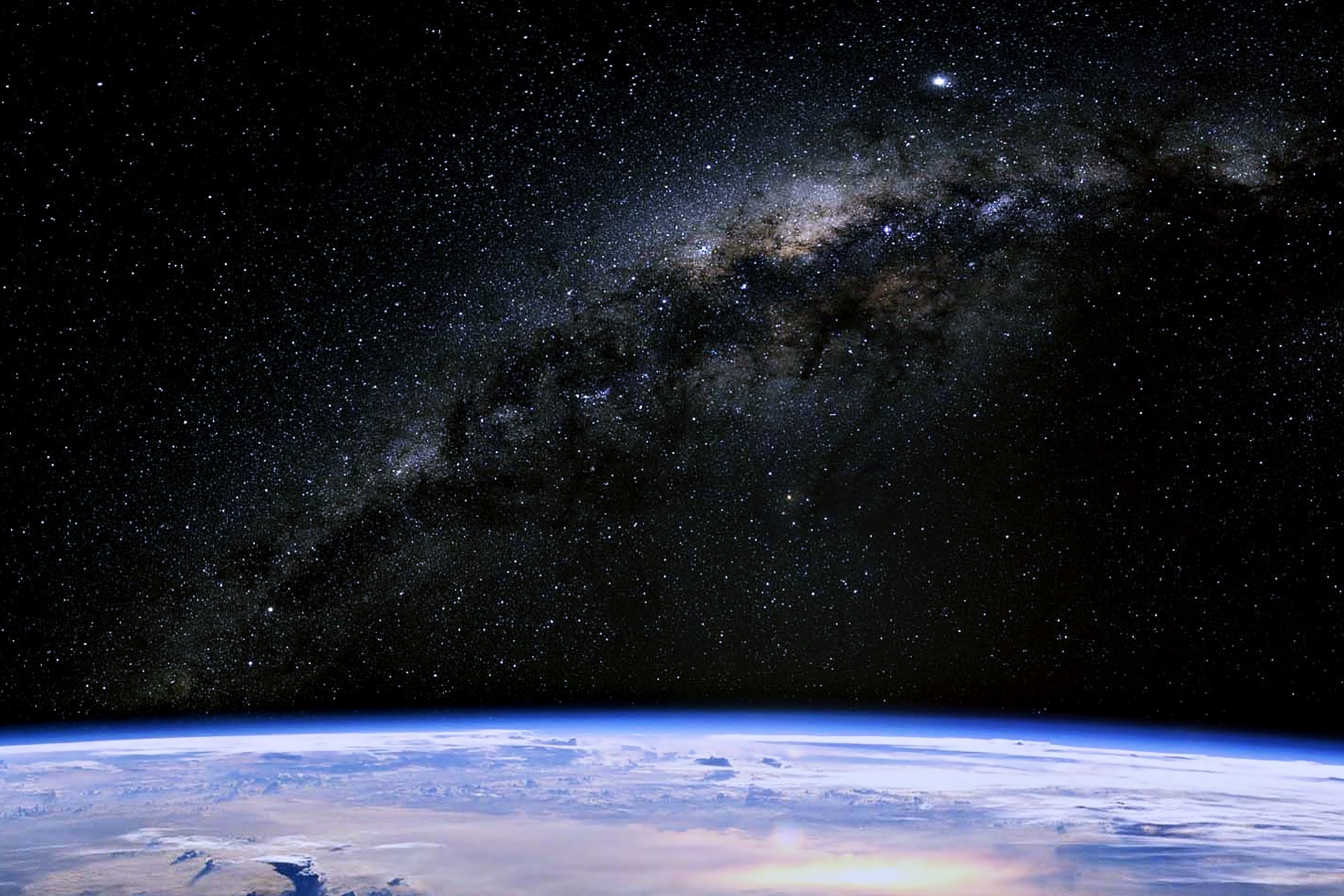 Download mobile wallpaper Stars, Earth, Milky Way, Galaxy, Space, Planet, Sci Fi, From Space for free.