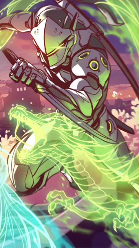 Baixar papel de parede para celular de Overwatch, Videogame, Hanzo (Overwatch), Genji (Overwatch) gratuito.