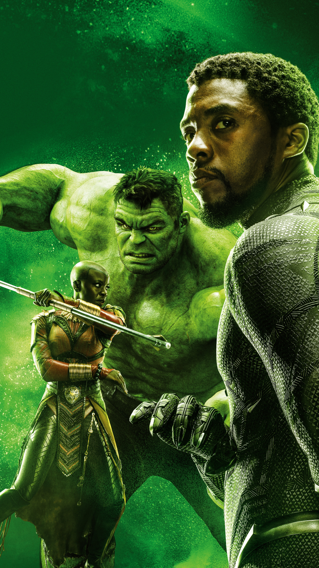 Download mobile wallpaper Hulk, Movie, Black Panther (Marvel Comics), The Avengers, Danai Gurira, Chadwick Boseman, Avengers: Infinity War, Okoye (Marvel Comics) for free.