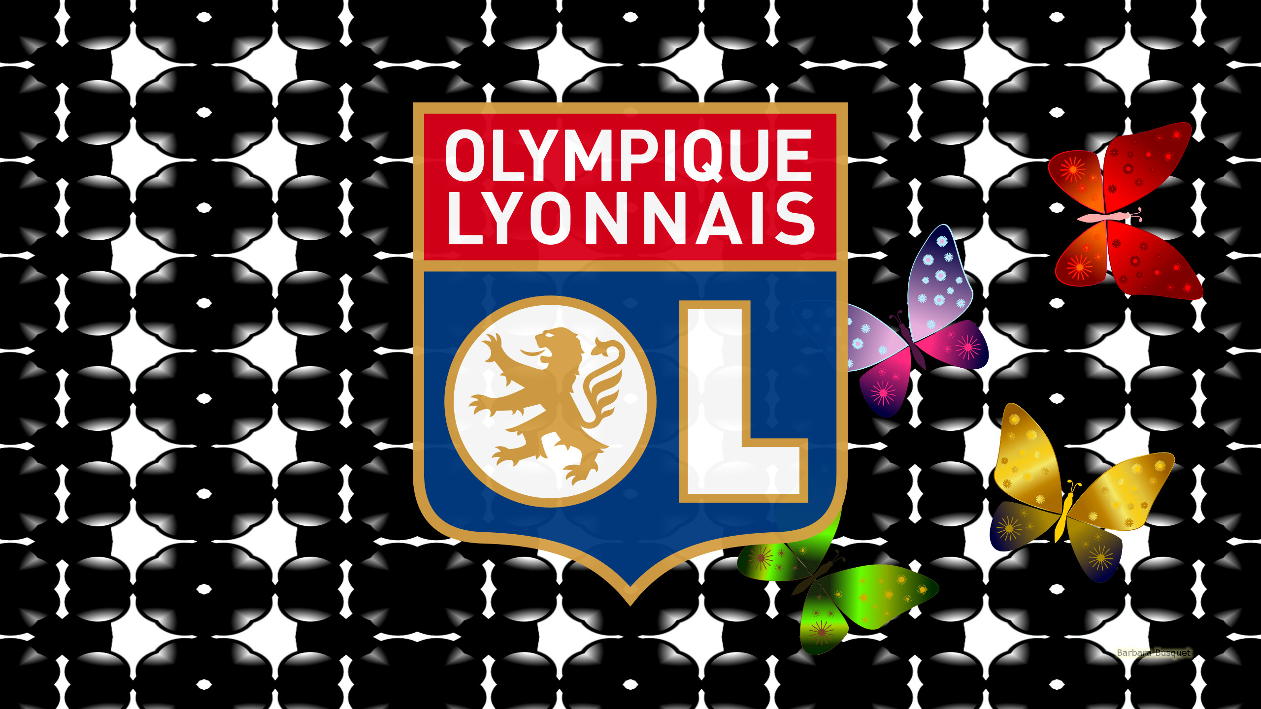Téléchargez des papiers peints mobile Logo, Des Sports, Emblème, Football, Olympique Lyonnais gratuitement.