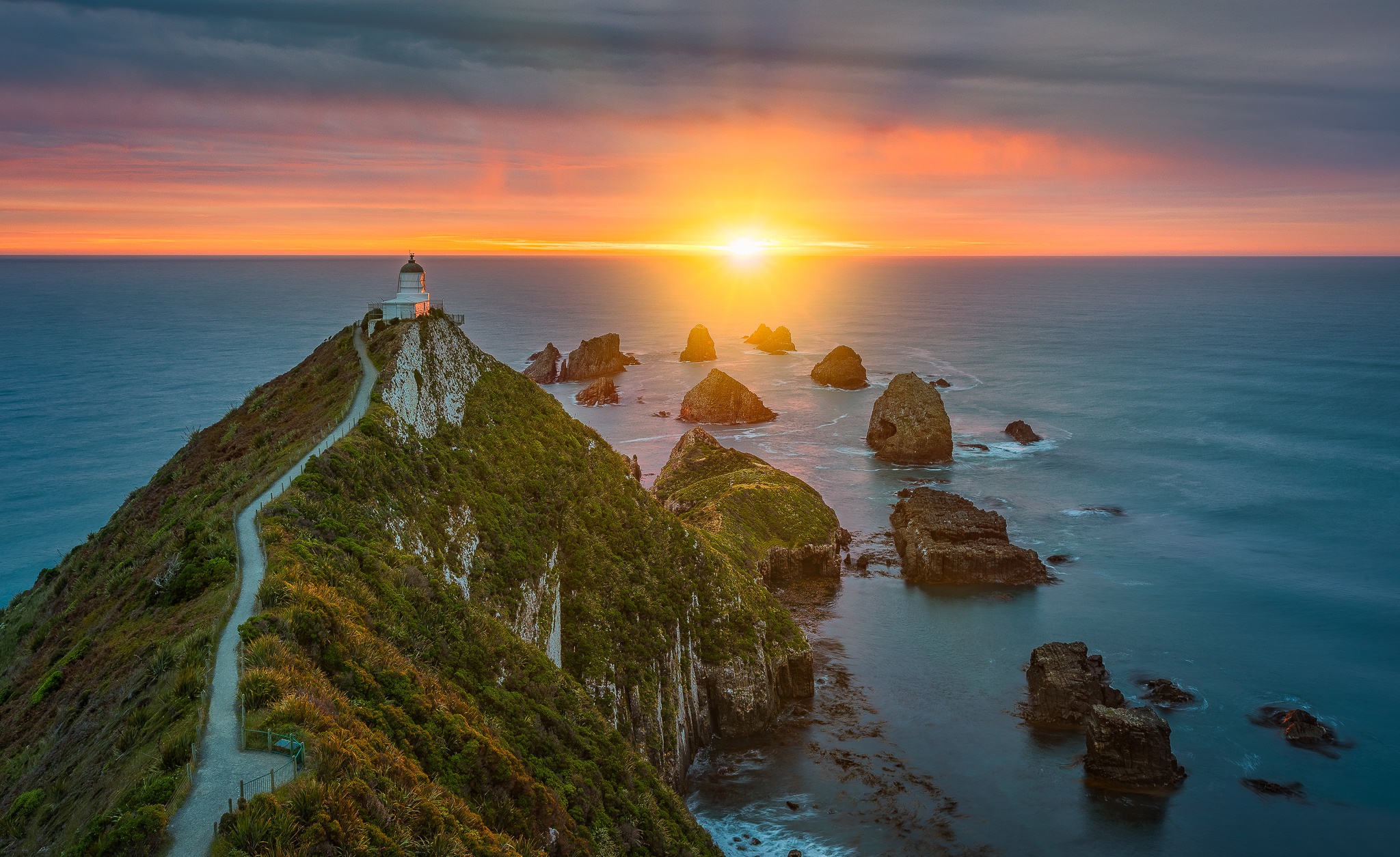 Baixe gratuitamente a imagem Natureza, Horizonte, Caminho, Oceano, Nascer Do Sol, Farol, Fotografia na área de trabalho do seu PC