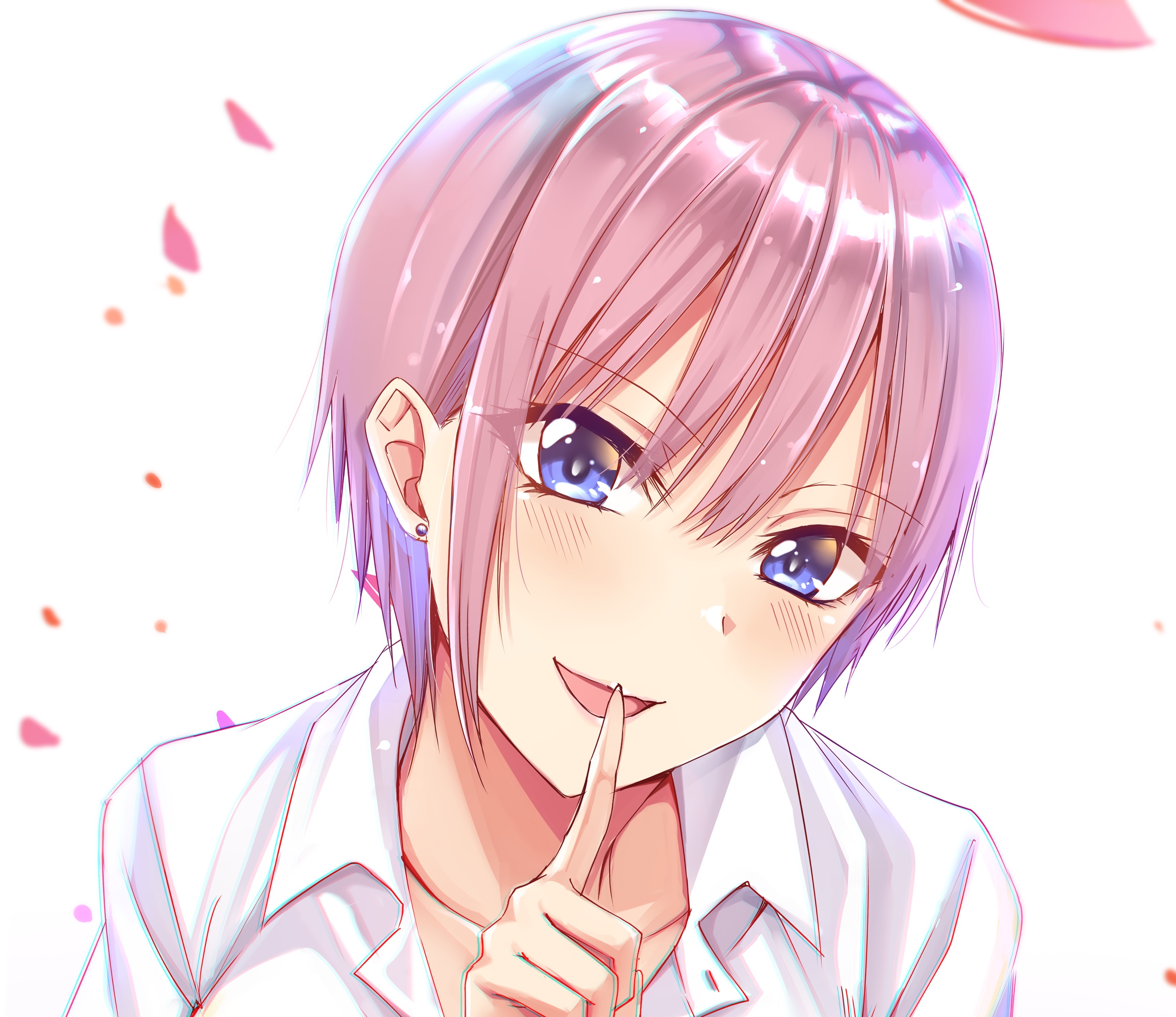 Free download wallpaper Anime, Smile, Blue Eyes, Pink Hair, Blush, The Quintessential Quintuplets, Ichika Nakano on your PC desktop