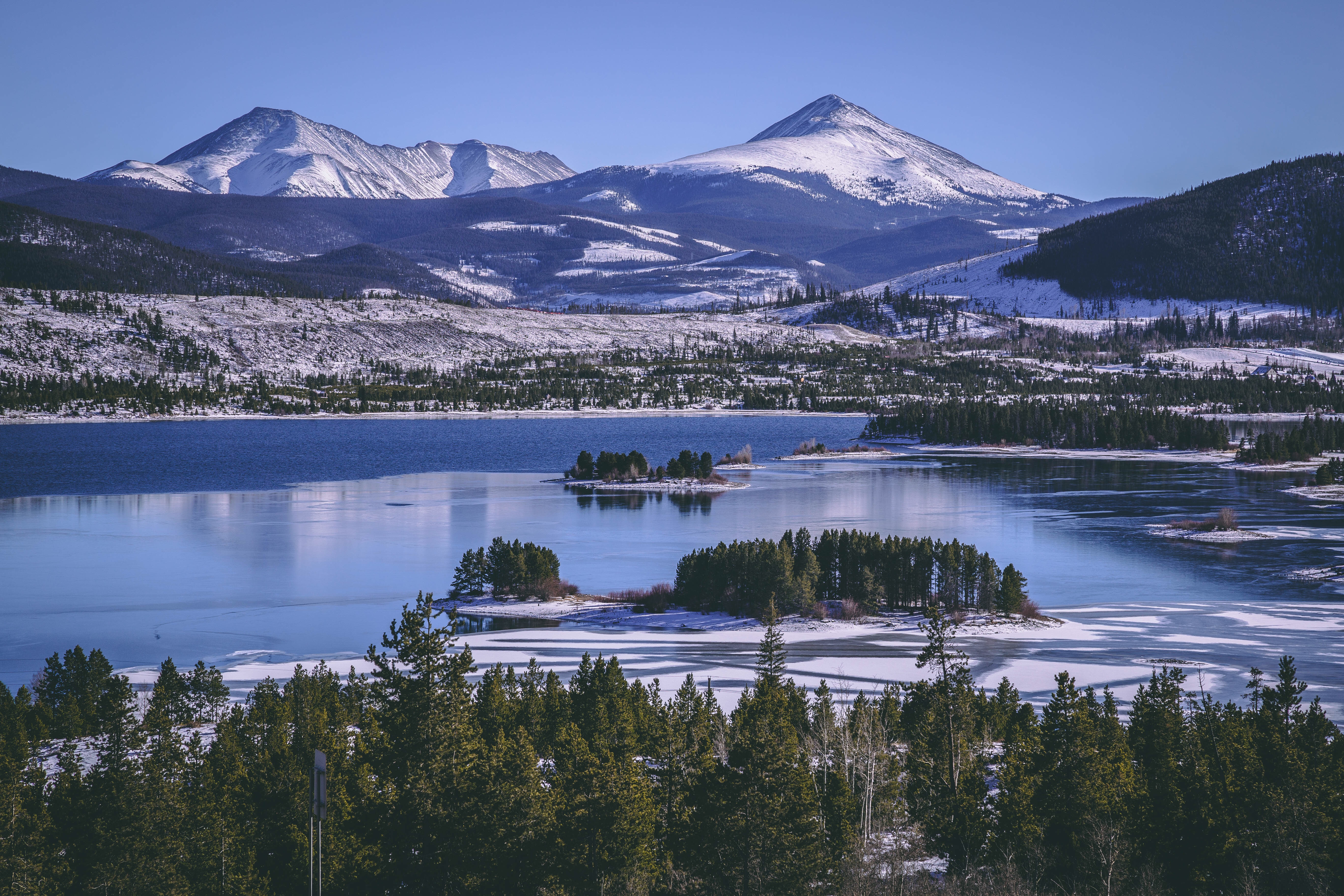 Laden Sie das Schlussstein, Keystone, Natur, See, Mountains, Usa, Winter-Bild kostenlos auf Ihren PC-Desktop herunter