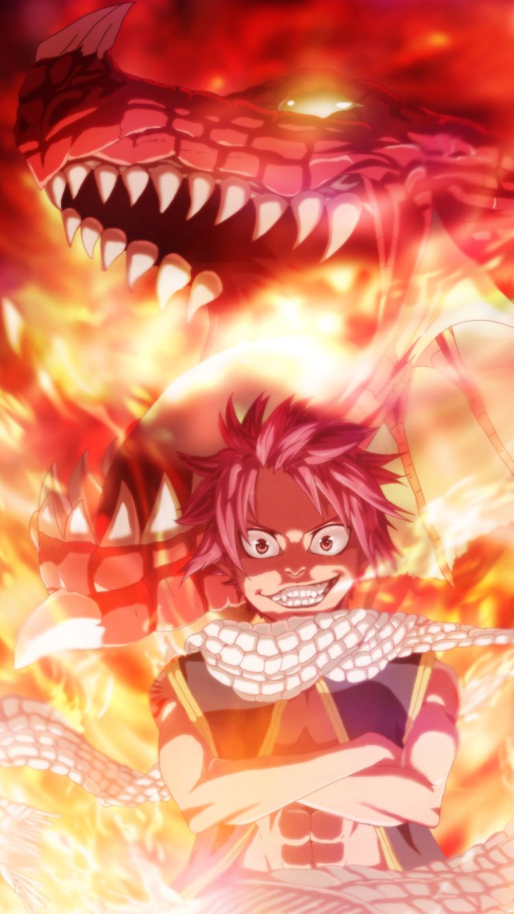 Download mobile wallpaper Anime, Fairy Tail, Natsu Dragneel, Igneel (Fairy Tail) for free.
