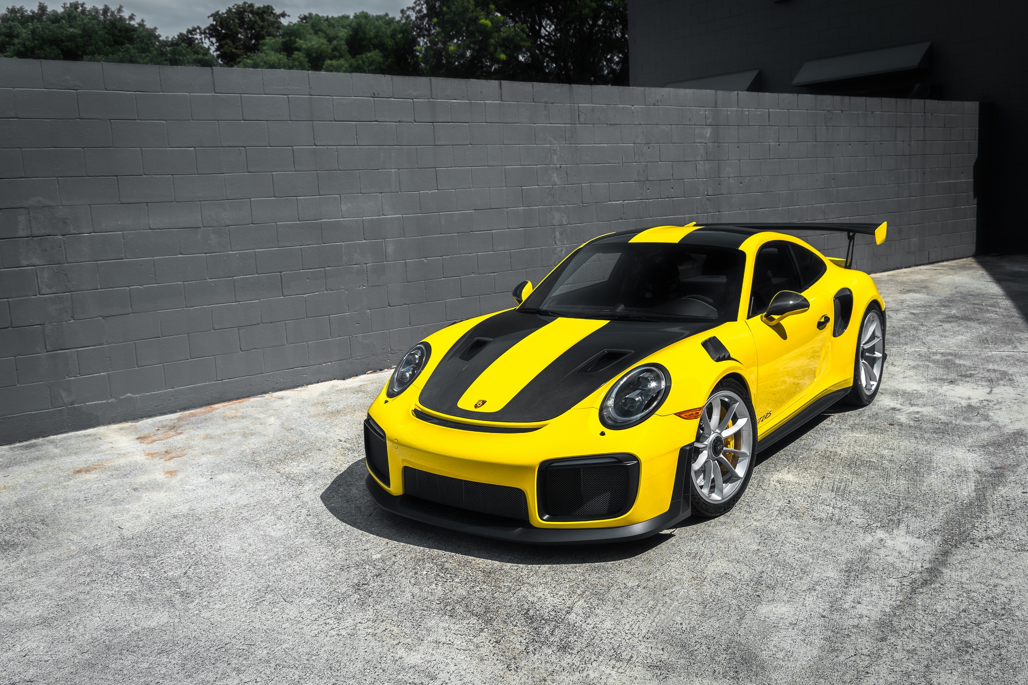 Download mobile wallpaper Porsche, Car, Porsche 911, Porsche 911 Gt2, Vehicles, Yellow Car for free.