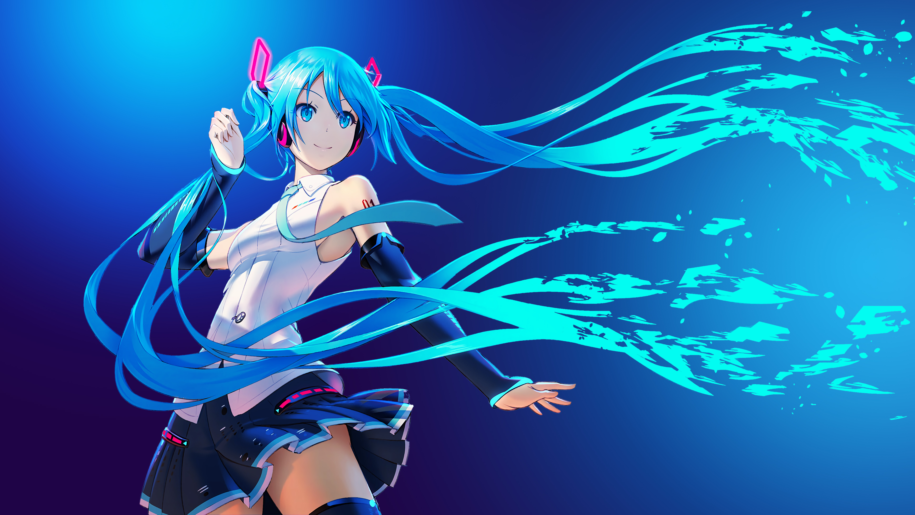 Descarga gratis la imagen Vocaloid, Ojos Azules, Animado, Pelo Largo, Pelo Azul, Hatsune Miku en el escritorio de tu PC