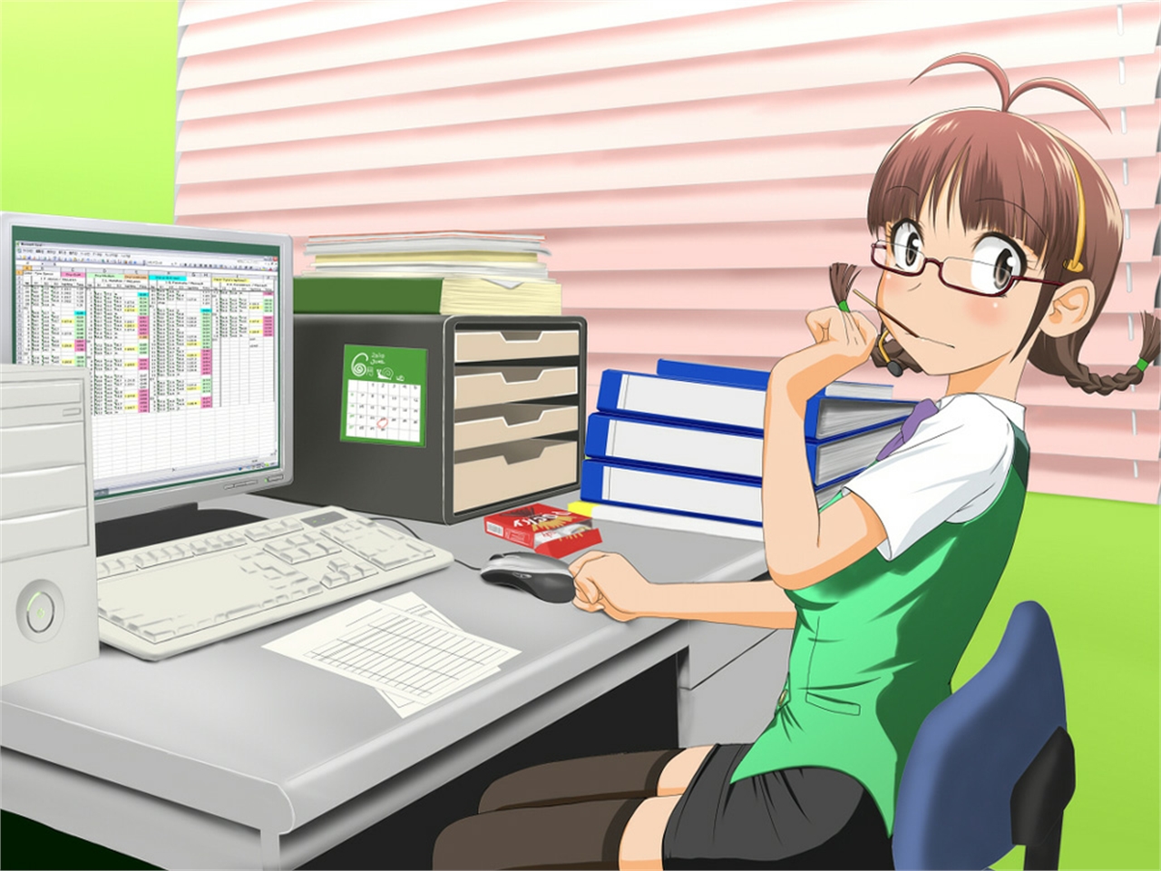 Free download wallpaper Anime, The Idolm@ster, Ritsuko Akizuki on your PC desktop