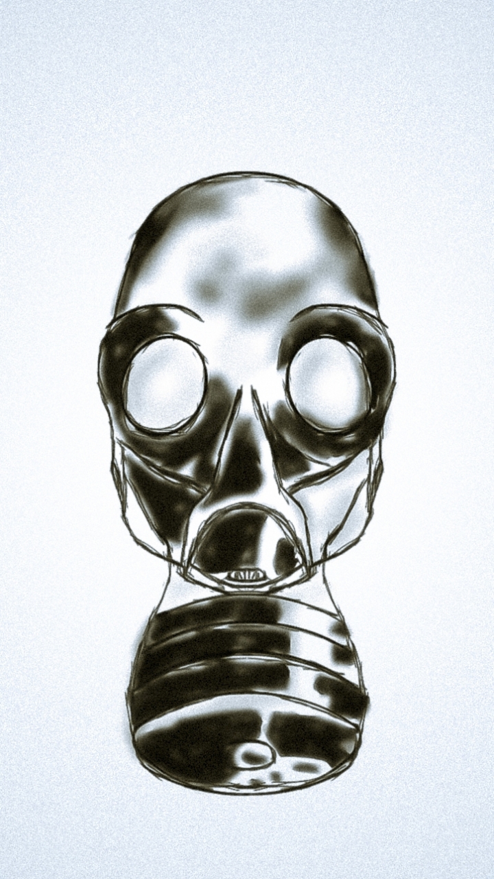 Download mobile wallpaper Dark, Gas Mask for free.