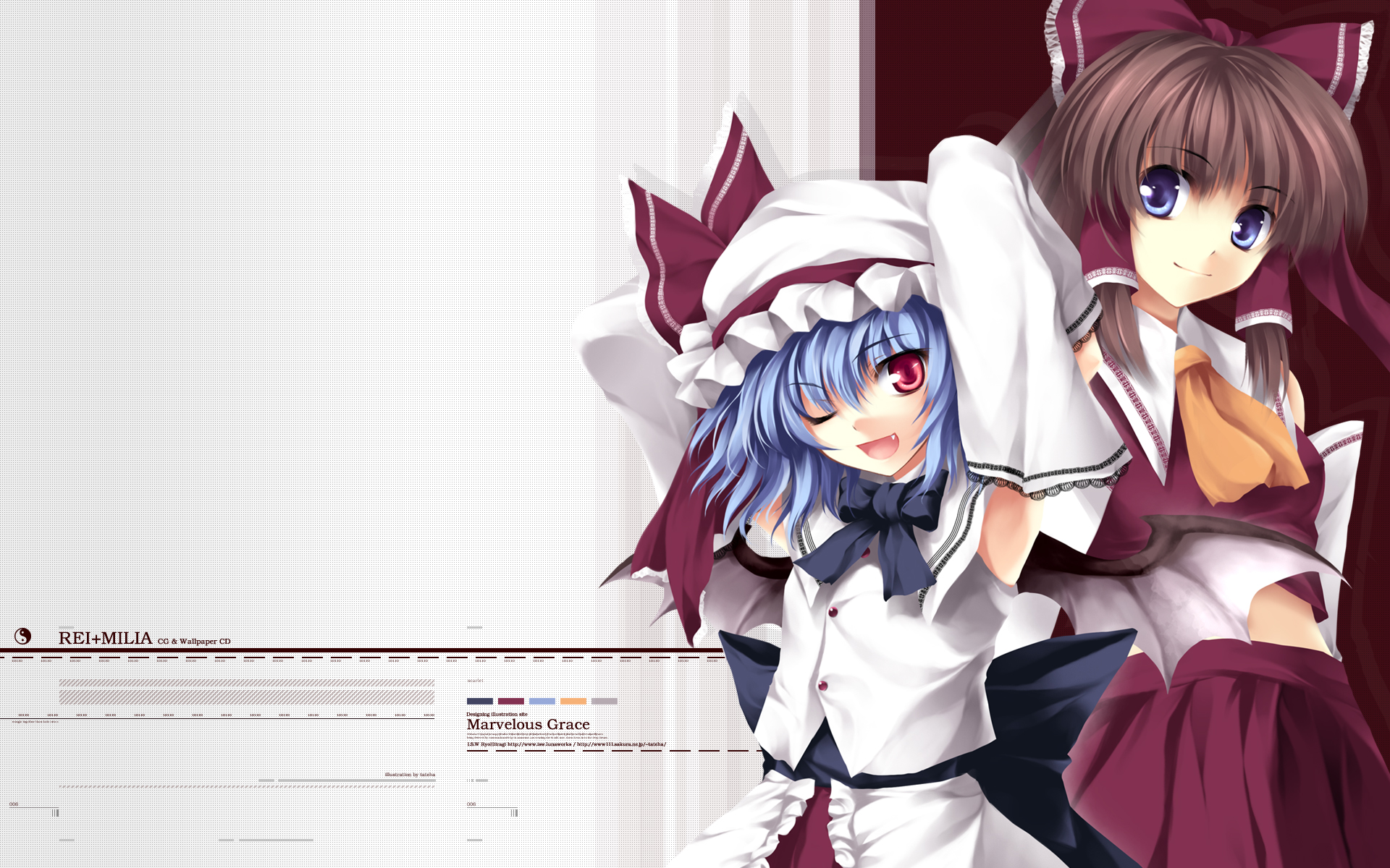 Baixar papel de parede para celular de Remilia Scarlet, Touhou, Reimu Hakurei, Anime gratuito.