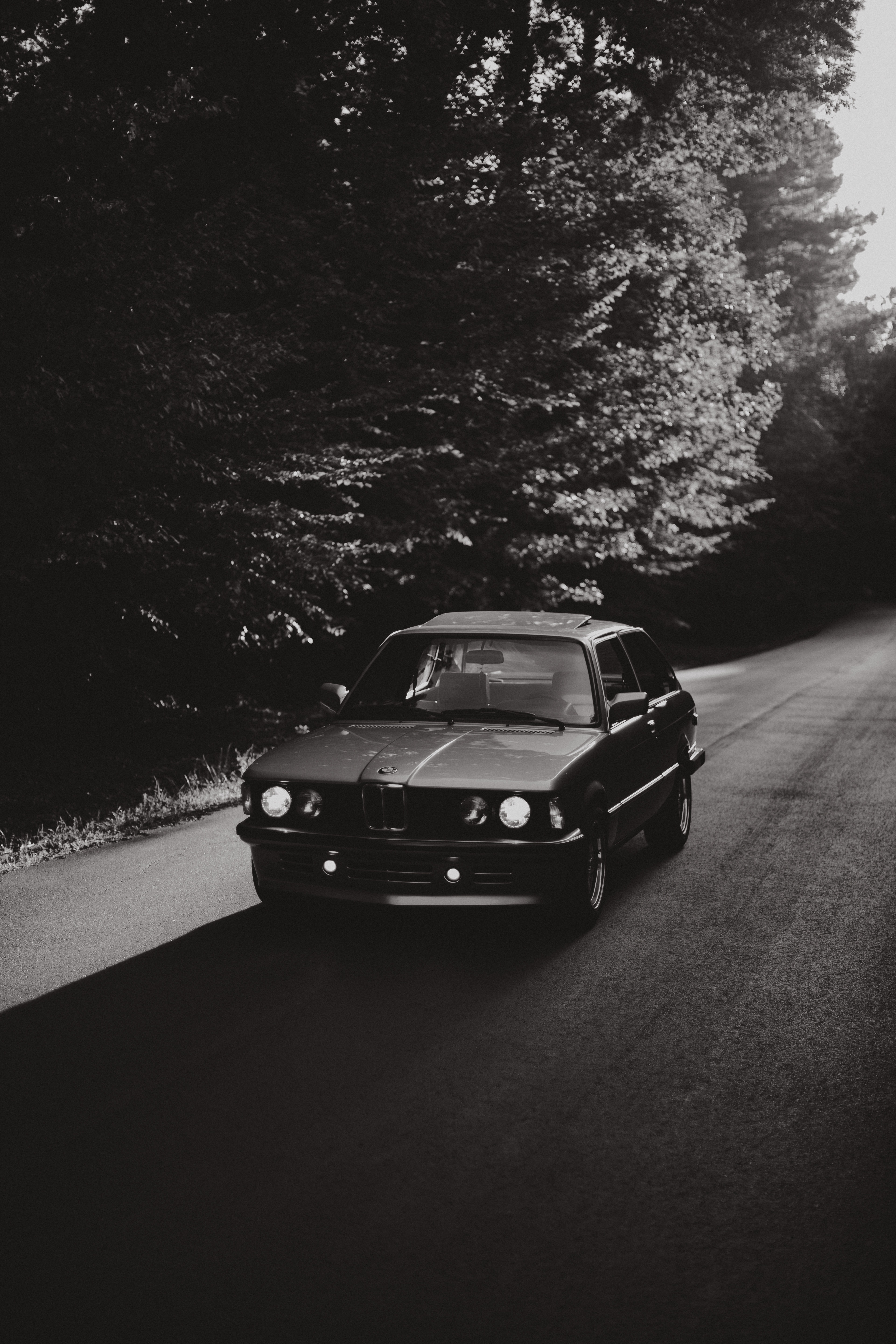 Download mobile wallpaper Chb, Road, Bw, Car, Cars, Bmw for free.