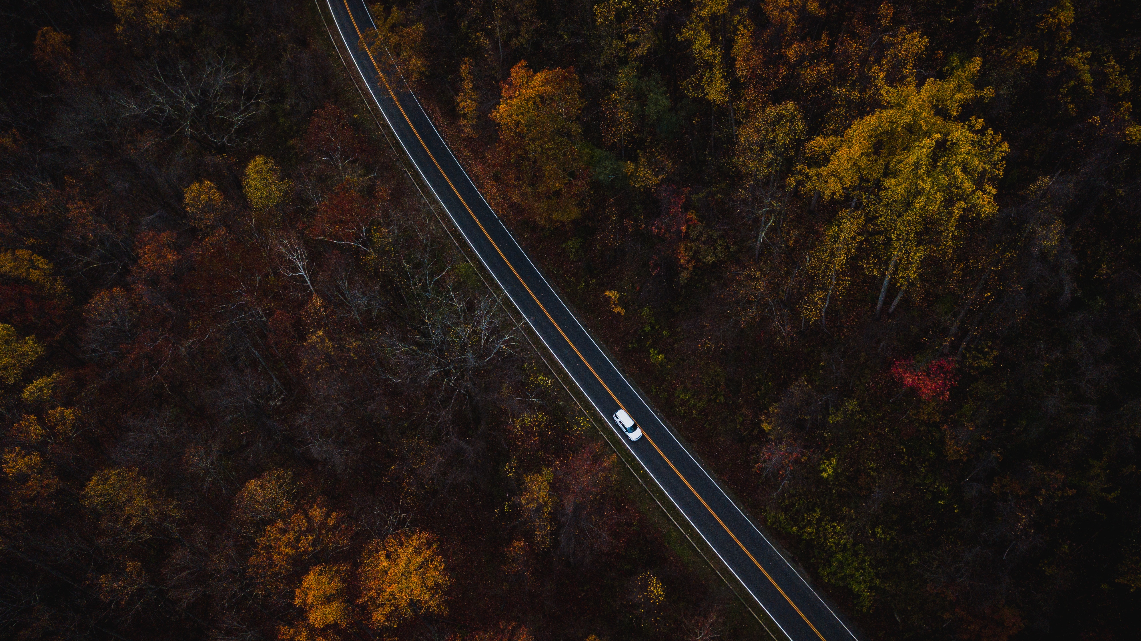 Free download wallpaper Auto, Trees, View From Above, Nature, Road on your PC desktop