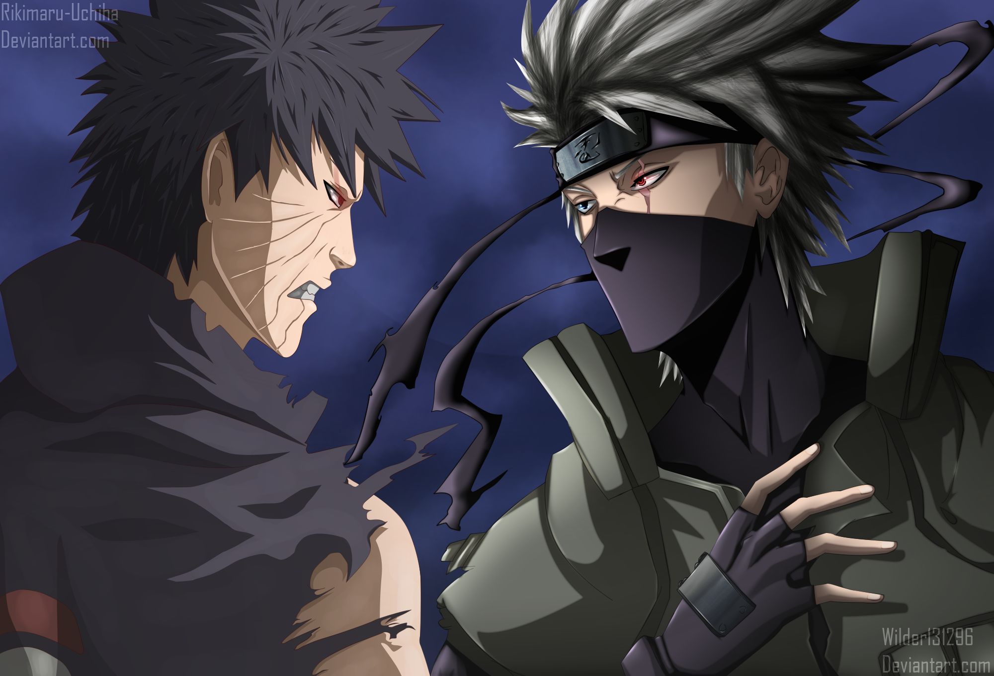 Download mobile wallpaper Anime, Naruto, Mask, Sharingan (Naruto), Kakashi Hatake, Obito Uchiha, Grey Hair for free.
