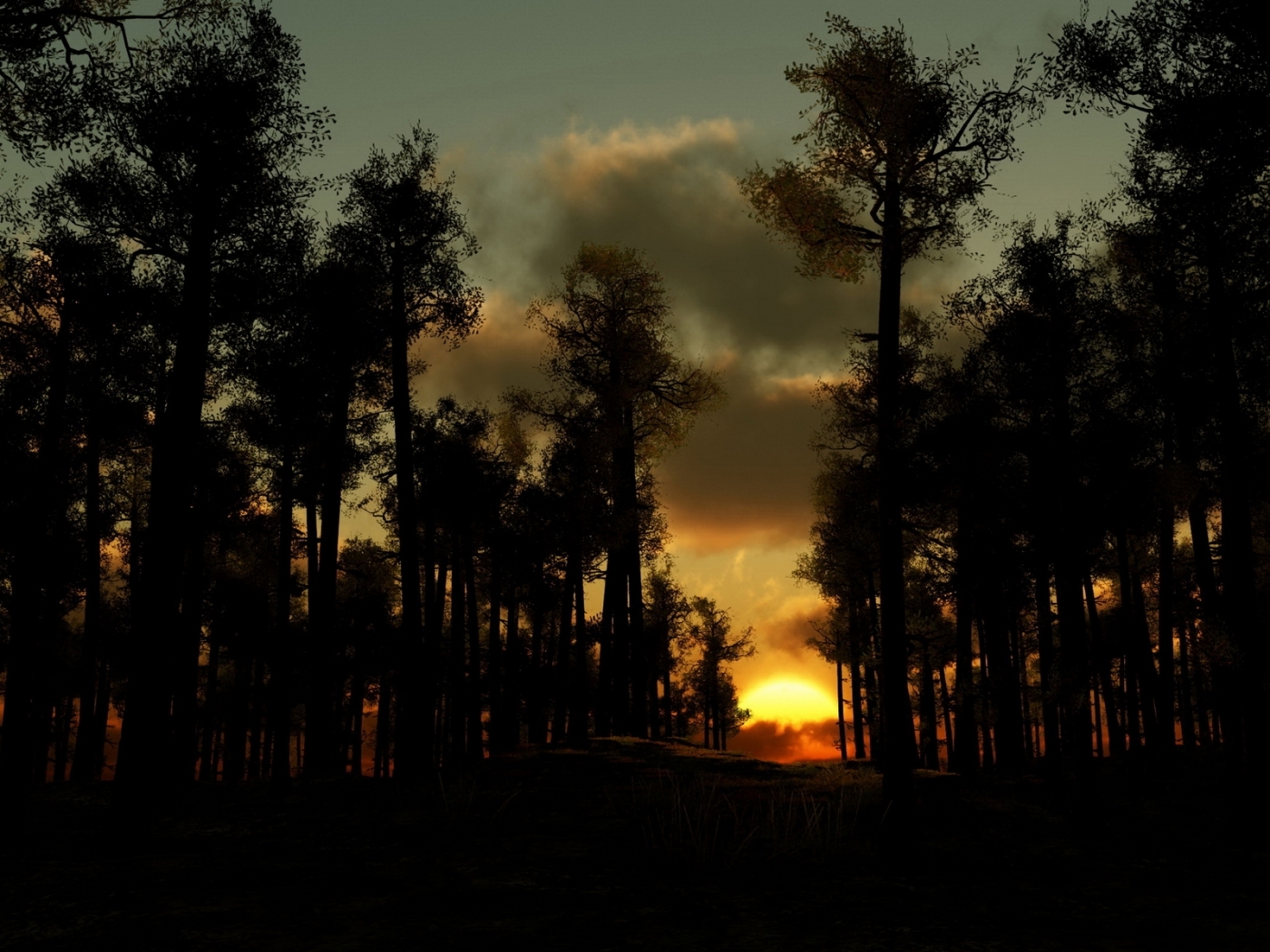 Download mobile wallpaper Trees, Sunset, Landscape, Nature for free.