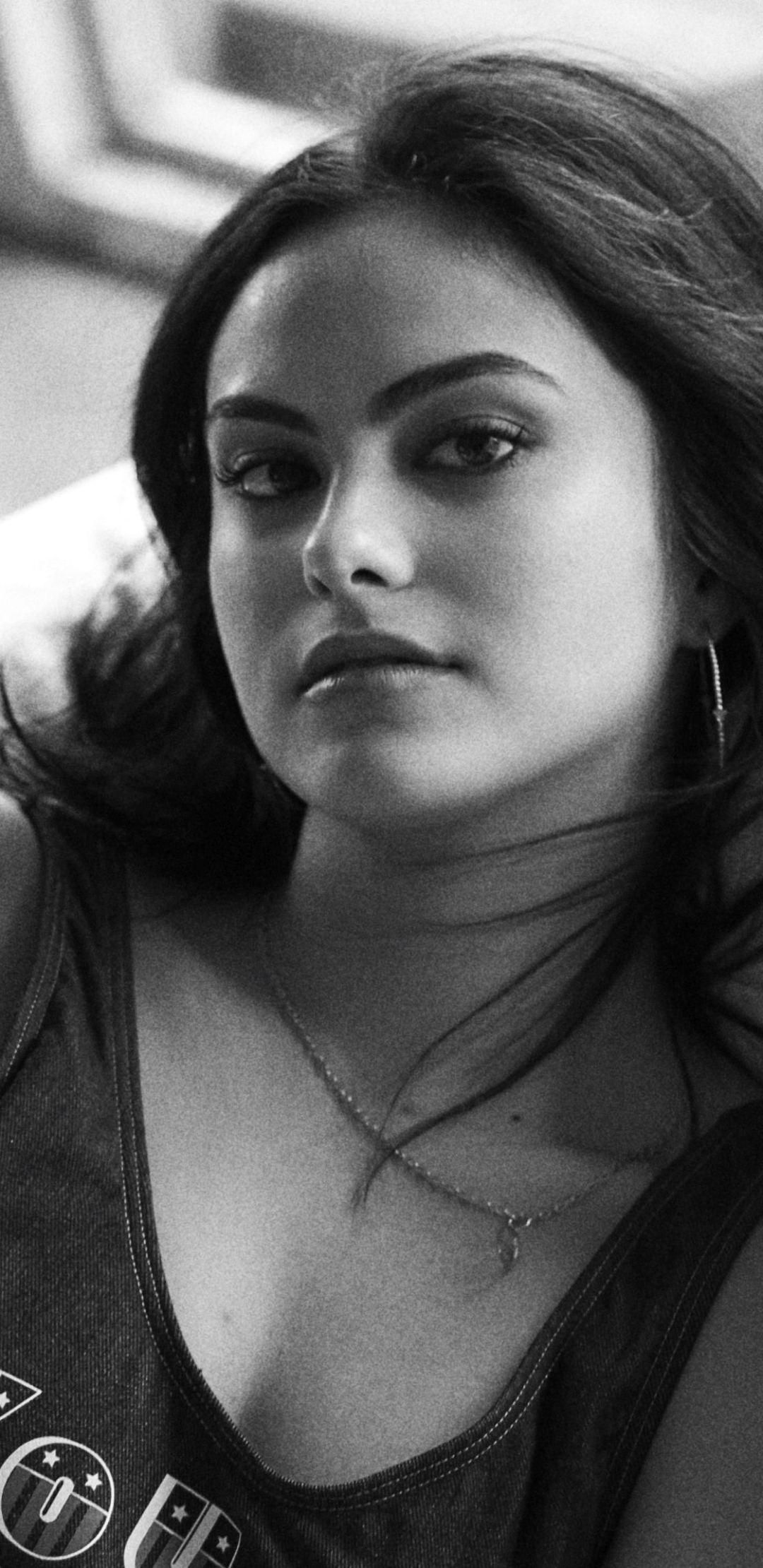 Download mobile wallpaper Monochrome, Celebrity, Actress, Camila Mendes for free.