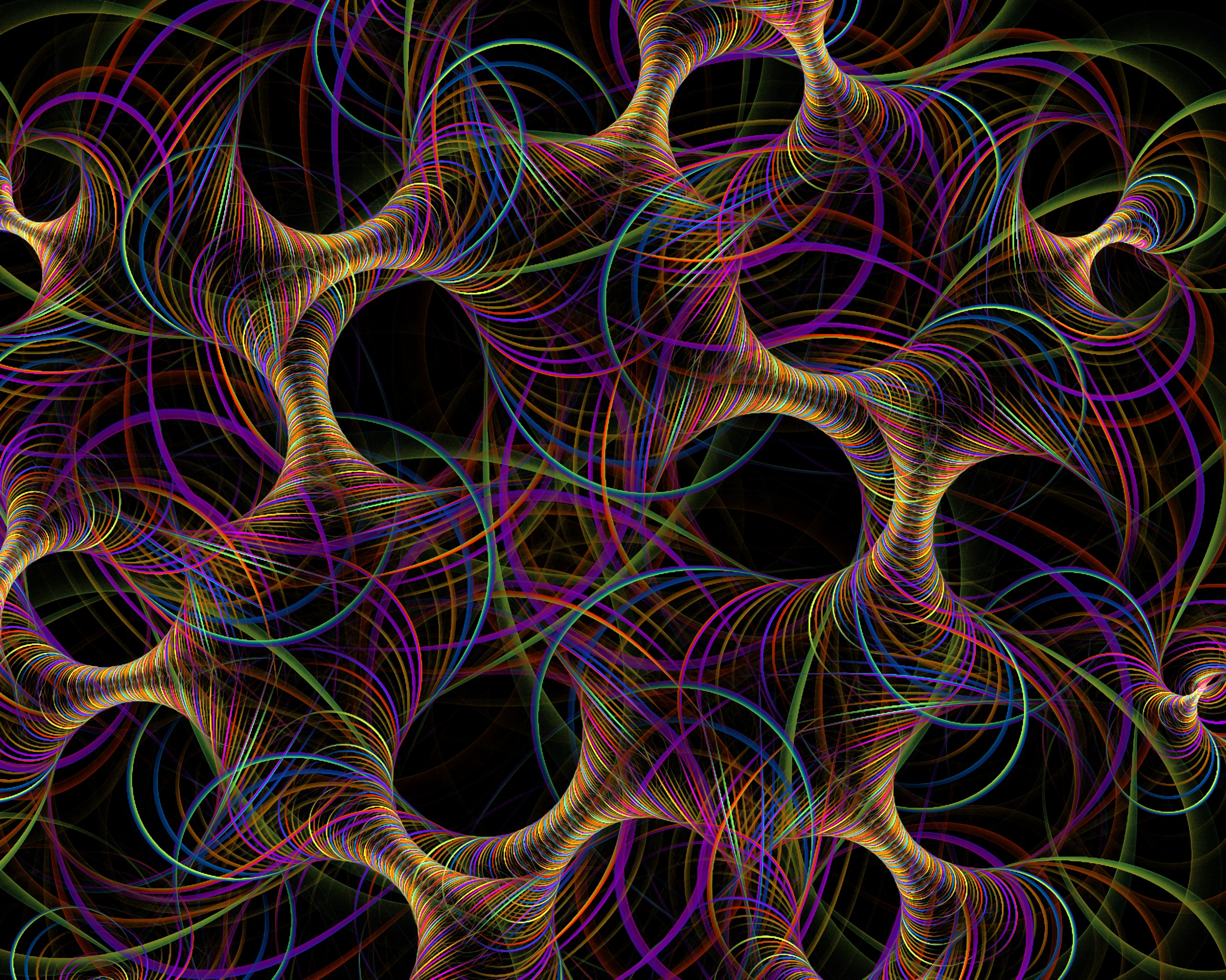 intricate, abstract, multicolored, motley, fractal, threads, thread, confused, weave