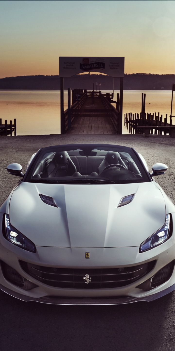 Handy-Wallpaper Auto, Ferrari, Autos, Supersportwagen, Fahrzeug, Fahrzeuge, Weißes Auto, Ferrari Portofino kostenlos herunterladen.