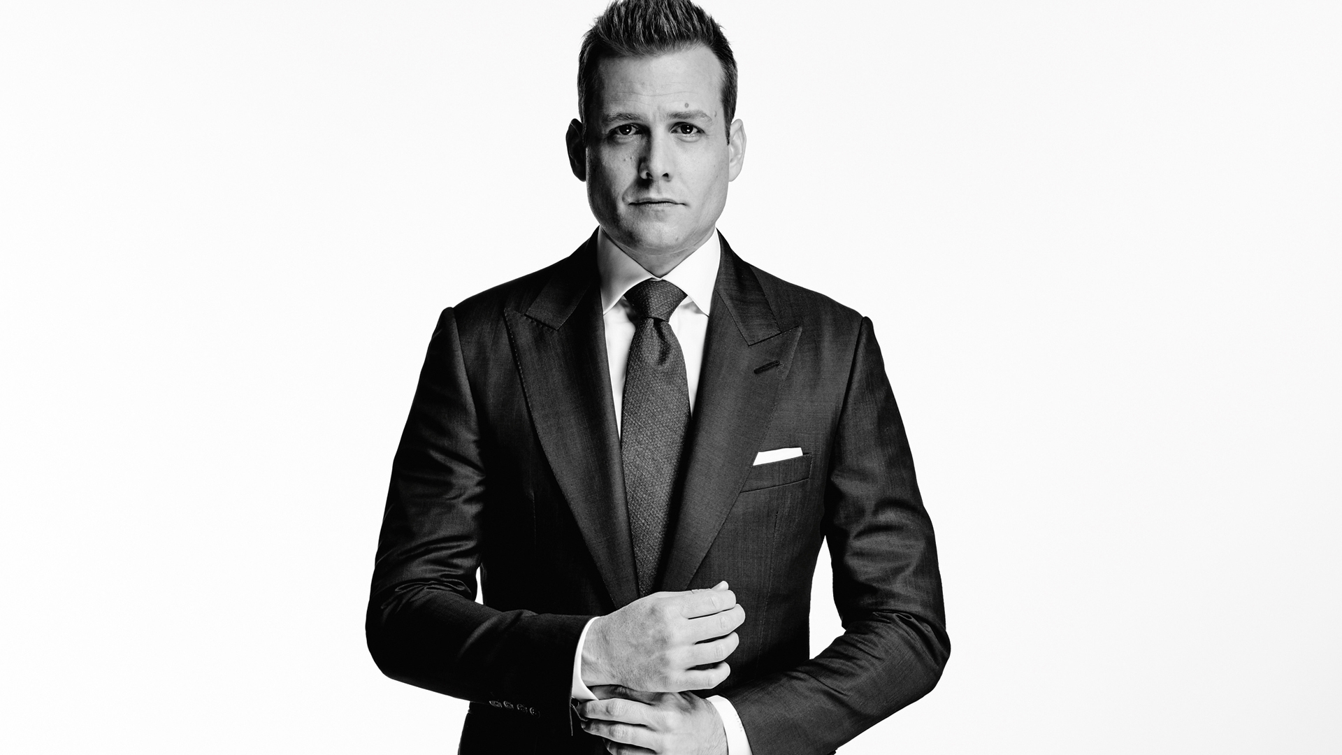 Download mobile wallpaper American, Suit, Celebrity, Black & White, Actor, Gabriel Macht for free.
