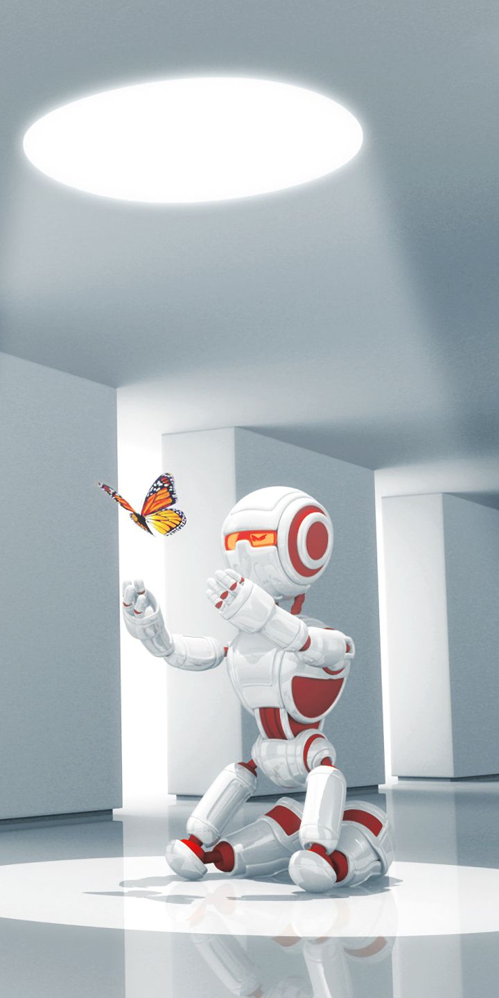 Download mobile wallpaper Butterfly, Robot, Sci Fi for free.