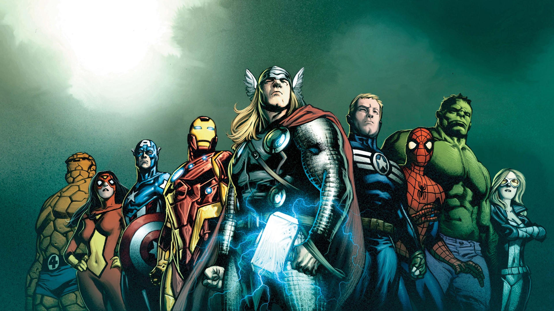 thor, comics, fear itself, captain america, hulk, iron man, mockingbird (marvel), spider man, spider woman, thing (marvel comics)