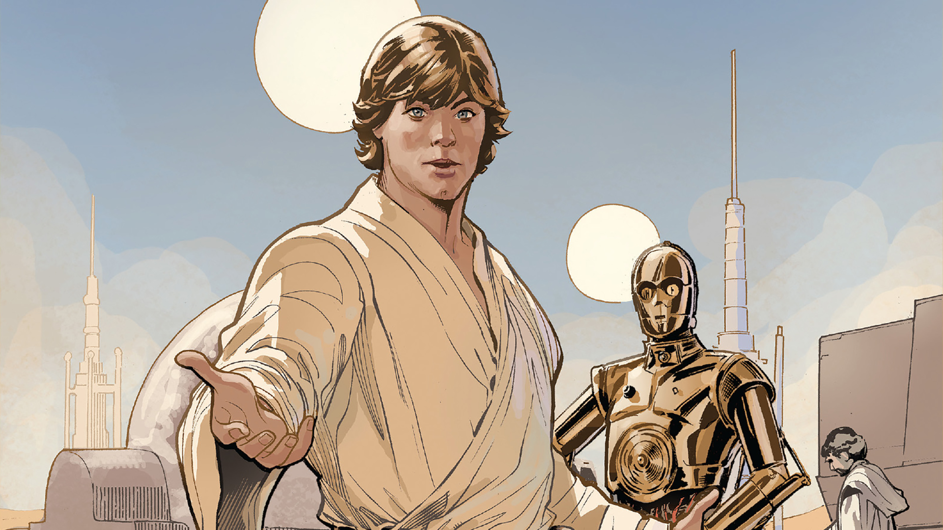 Download mobile wallpaper Star Wars, Movie, Luke Skywalker, C 3Po for free.