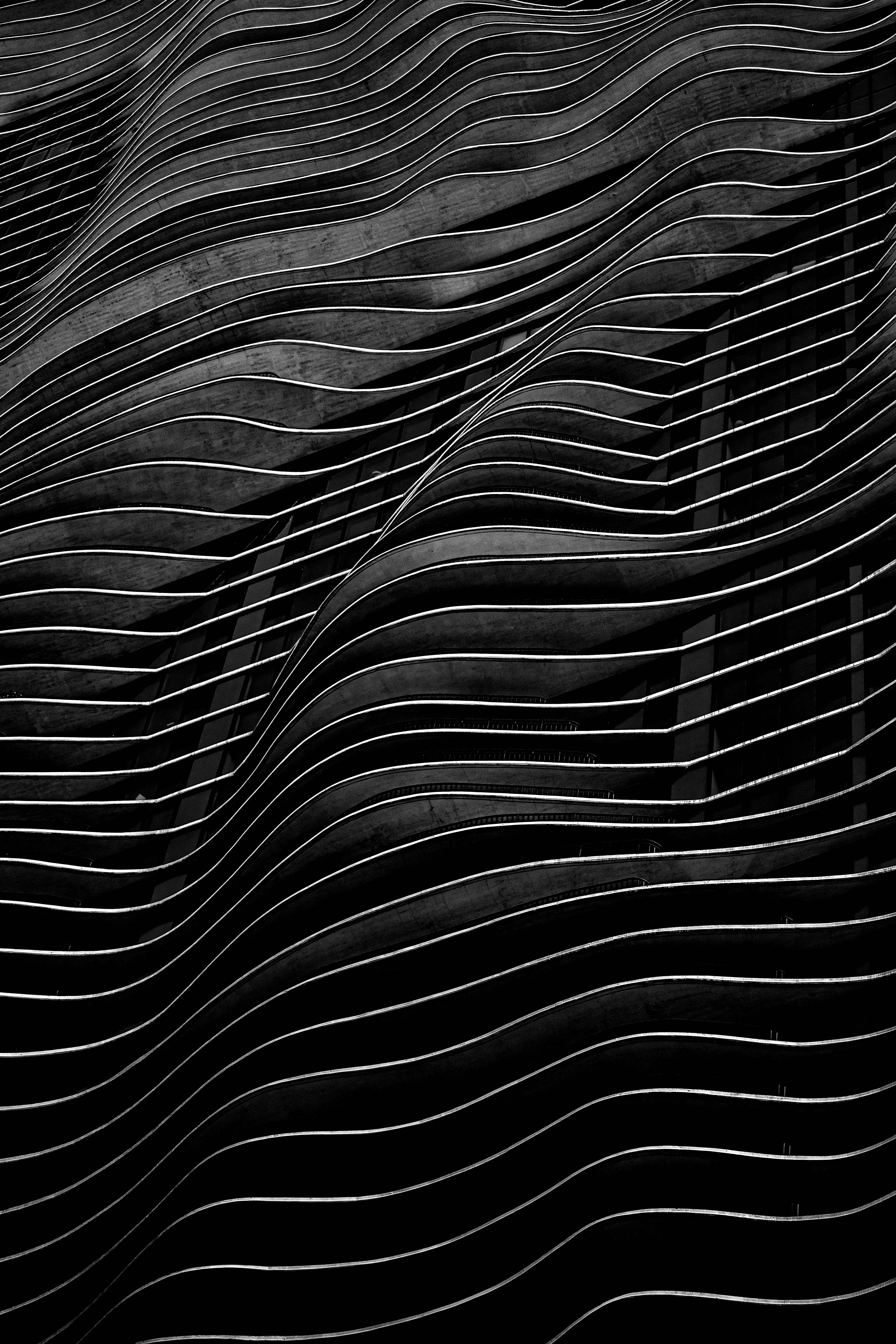 wavy, black, volume, texture, waves