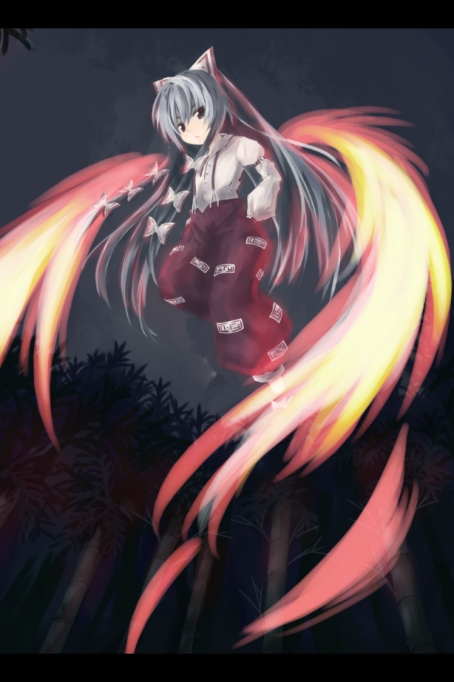 Handy-Wallpaper Animes, Tuhu, Fujiwara No Mokou kostenlos herunterladen.