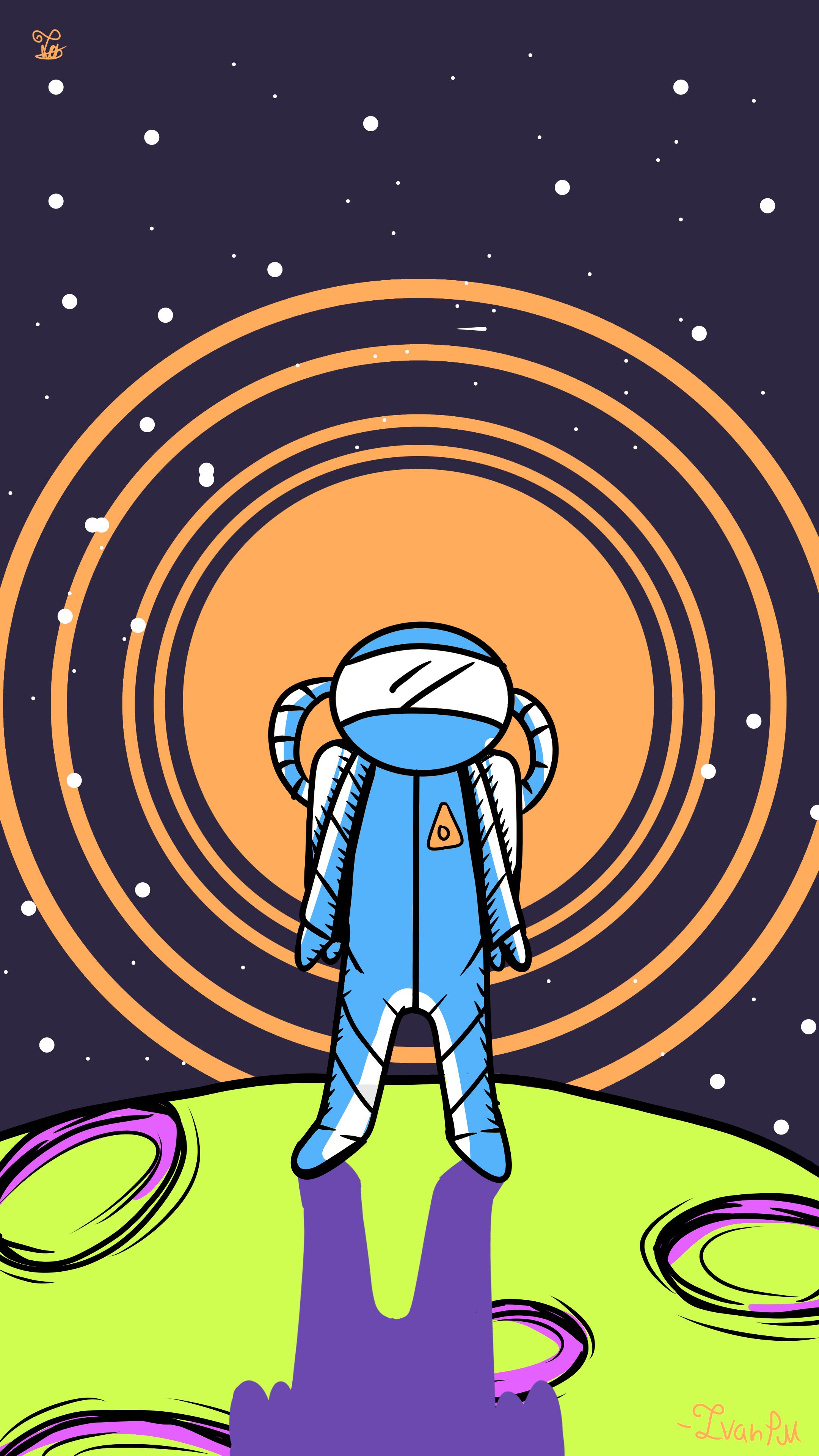 Download mobile wallpaper Drawing, Space, Sci Fi, Astronaut for free.