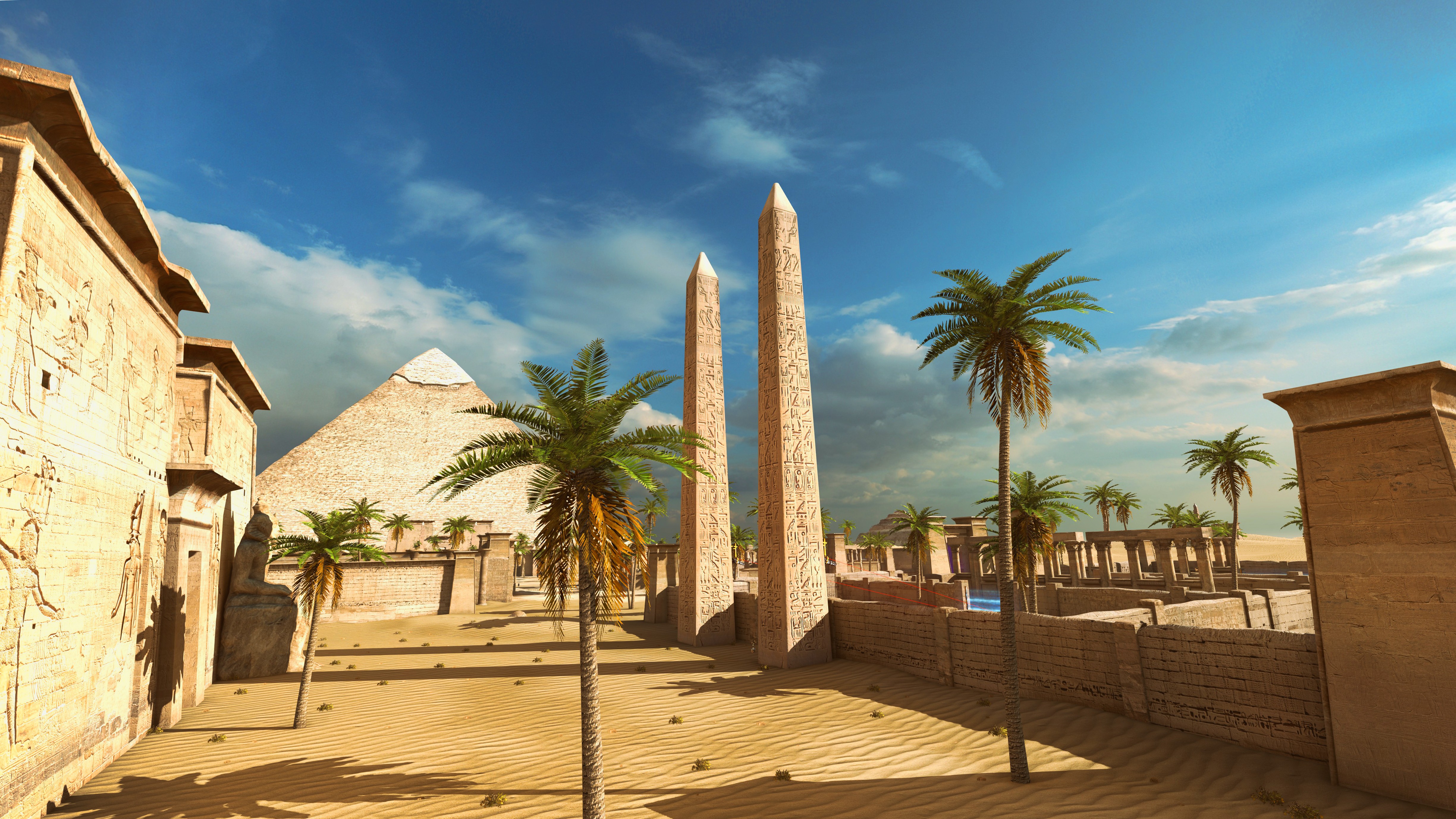 769614 Hintergrundbild herunterladen computerspiele, the talos principle, ägypten, obelisk, palme, pyramide, sand - Bildschirmschoner und Bilder kostenlos