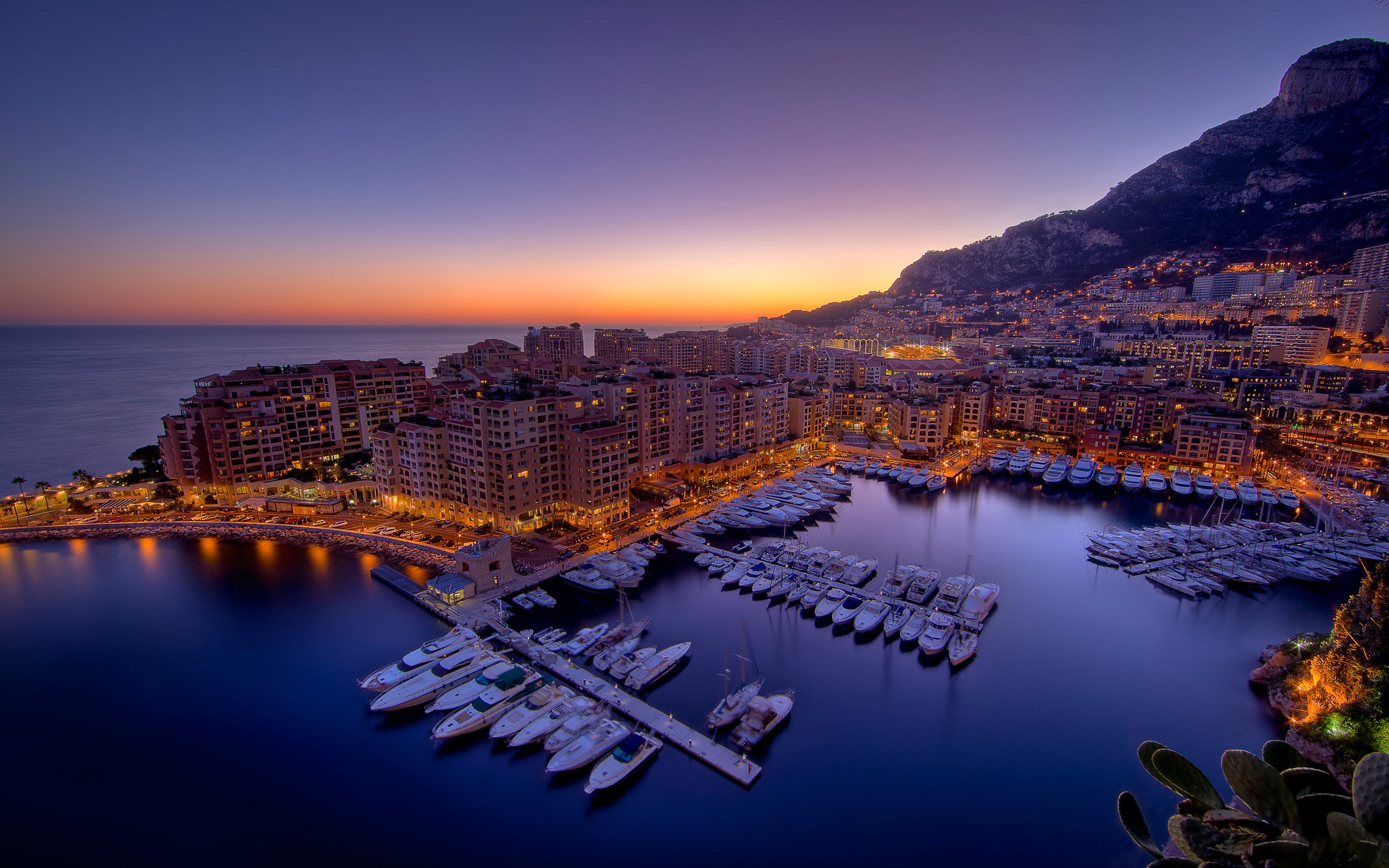 Завантажити шпалери безкоштовно Місто, Океан, Яхта, Монако, Створено Людиною, Захід Сонця картинка на робочий стіл ПК