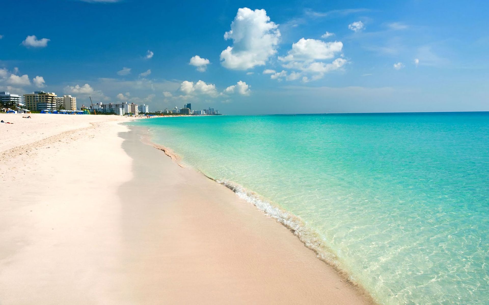Free download wallpaper Sea, Beach, Sand, City, Horizon, Ocean, Earth, Miami, Photography on your PC desktop