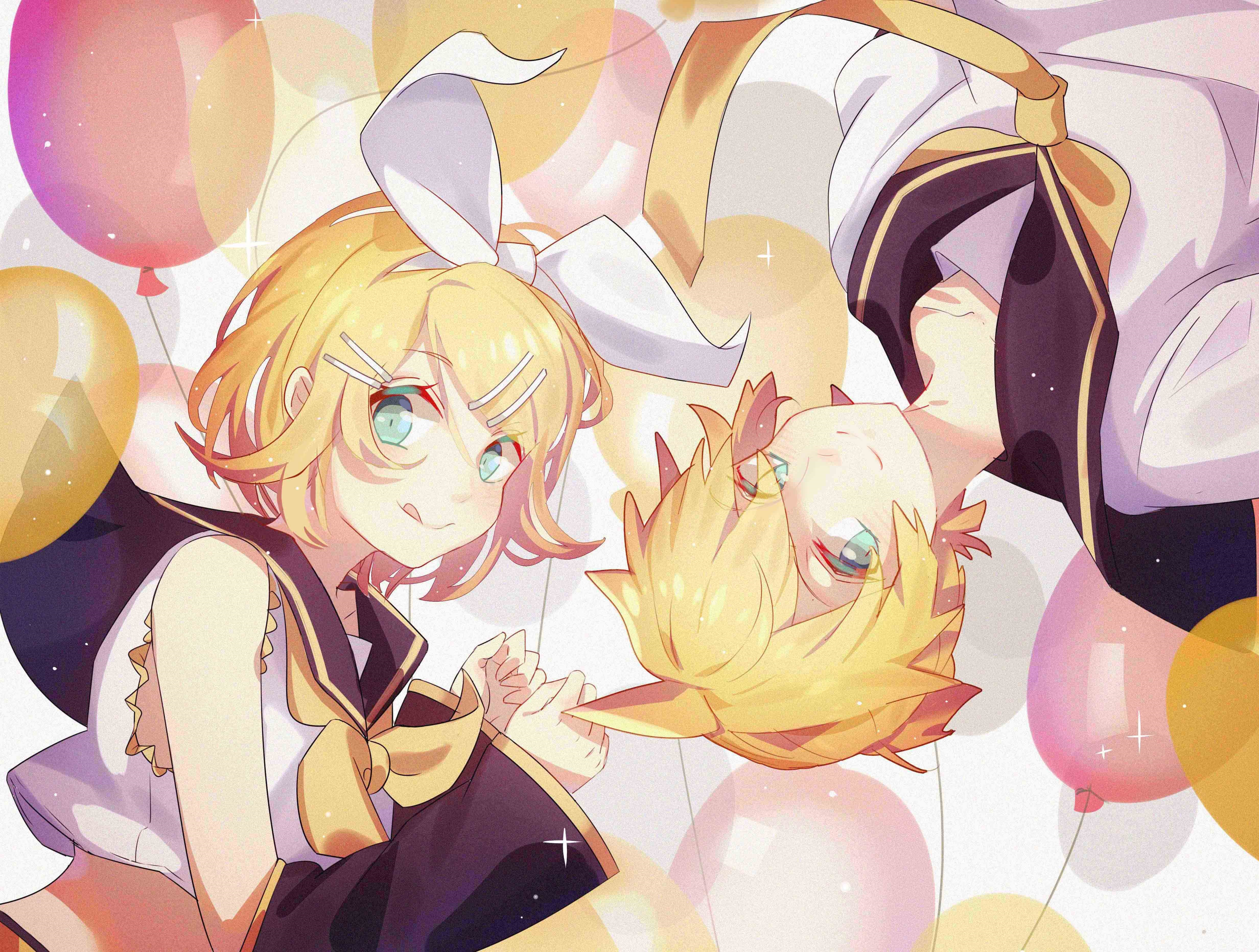 Téléchargez des papiers peints mobile Vocaloïde, Animé, Rin Kagamine, Len Kagamine gratuitement.