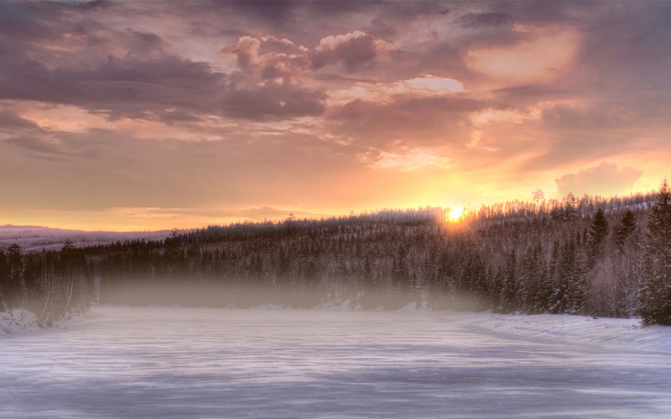 PCデスクトップに川, 木, 氷, 雪, 自然画像を無料でダウンロード