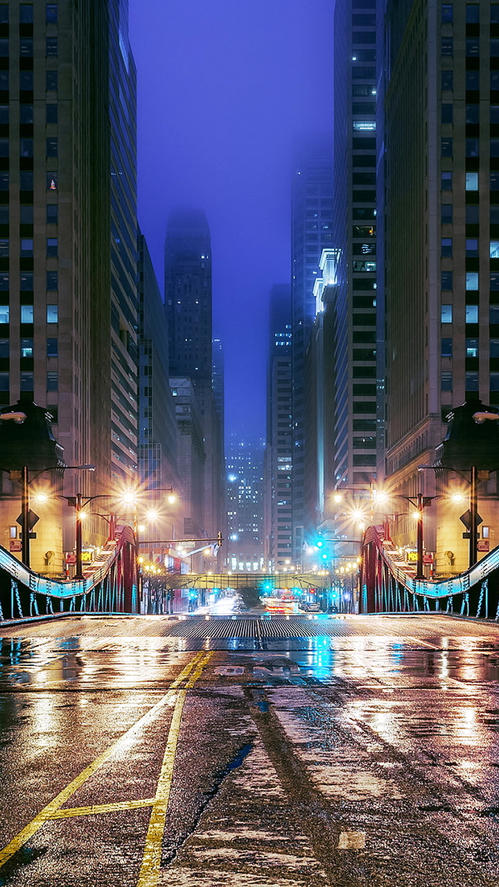 1124805 Hintergrundbild herunterladen menschengemacht, chicago, brücke, stadt, großstadt, illinois, vereinigte staaten von amerika, straße, innerortsstraße, nacht, städte - Bildschirmschoner und Bilder kostenlos
