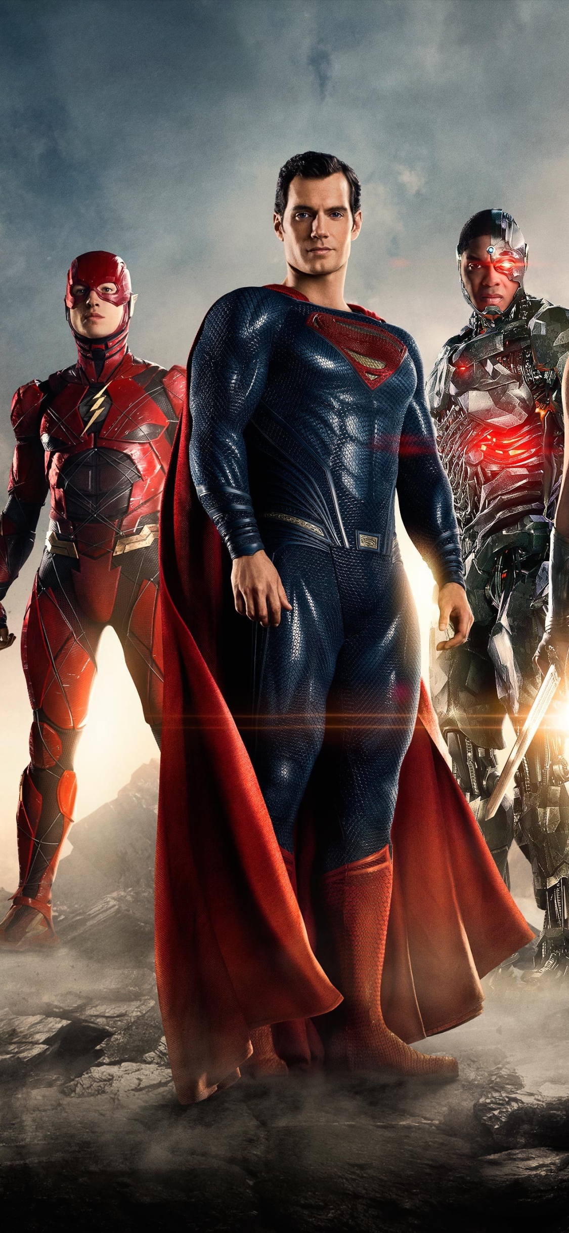 Download mobile wallpaper Superman, Flash, Movie, Cyborg (Dc Comics), Justice League, Henry Cavill, Ezra Miller, Ray Fisher for free.