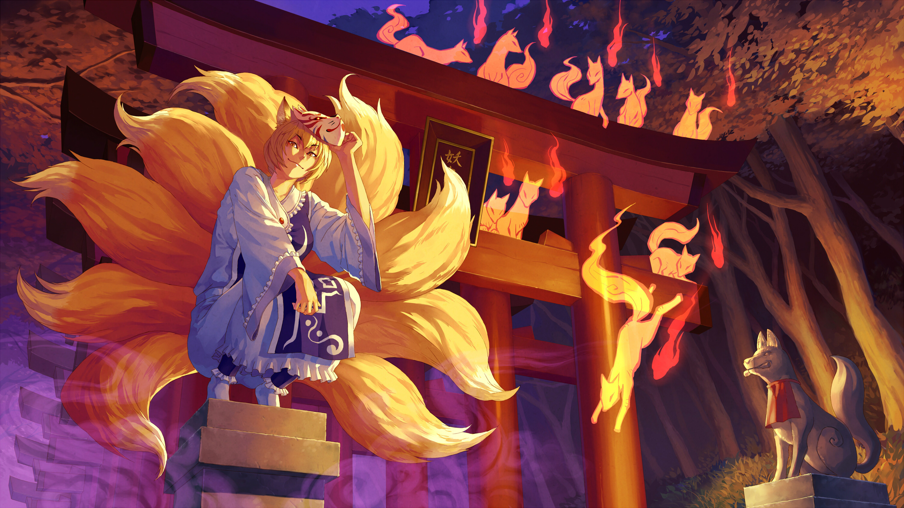 Free download wallpaper Anime, Touhou, Ran Yakumo on your PC desktop