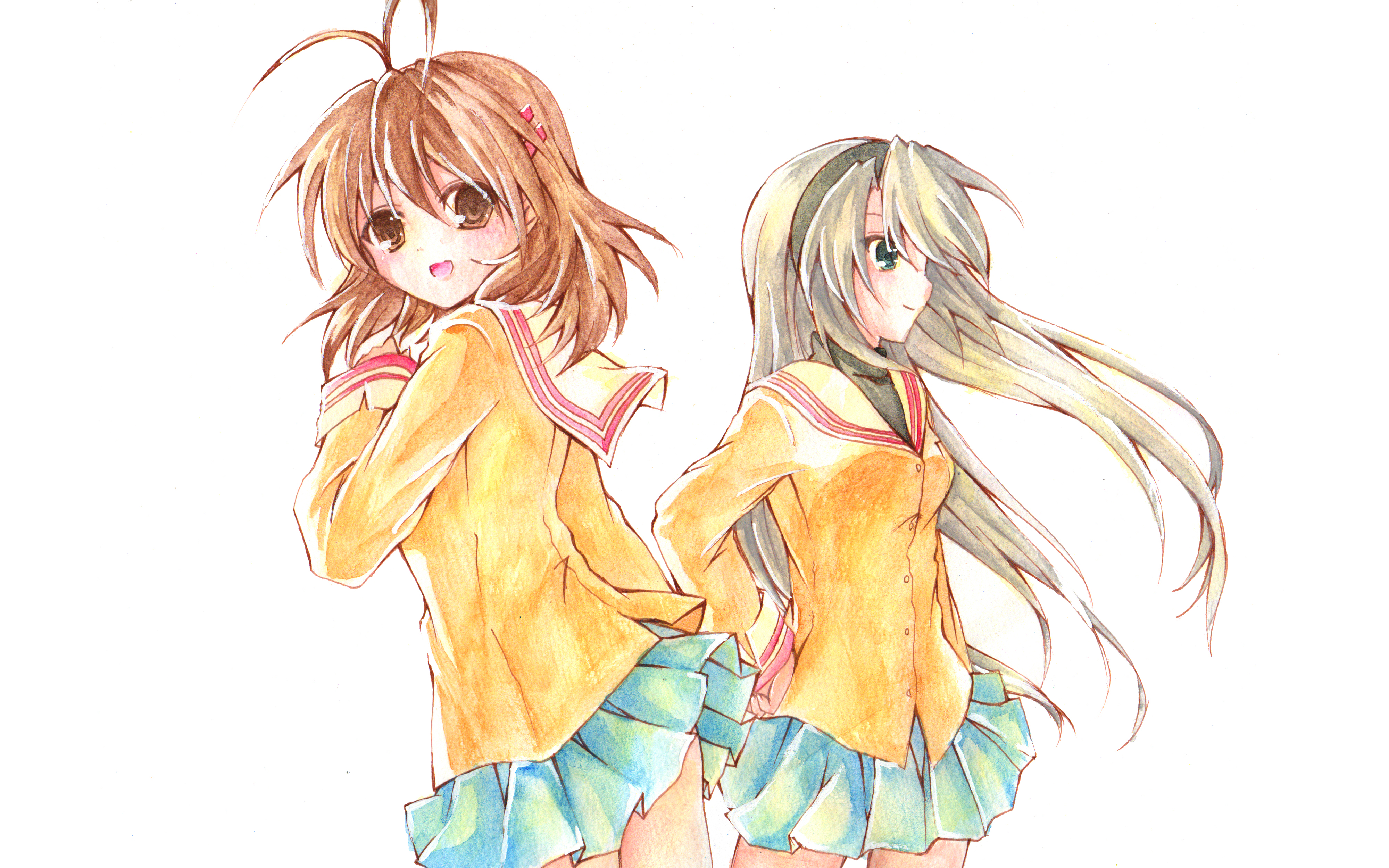 Download mobile wallpaper Anime, Clannad, Tomoyo Sakagami, Nagisa Furukawa for free.