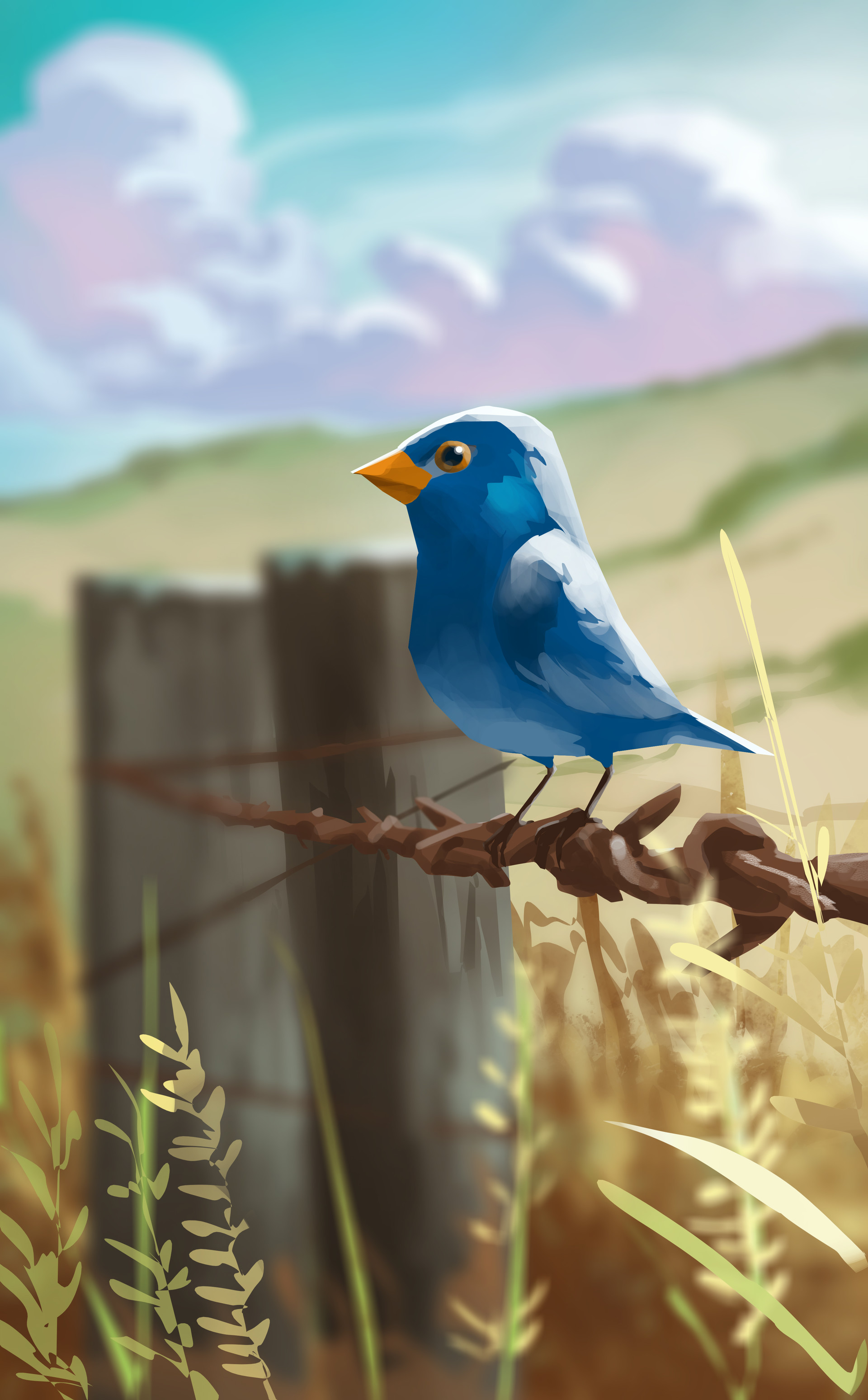Free download wallpaper Wire, Art, Bird on your PC desktop